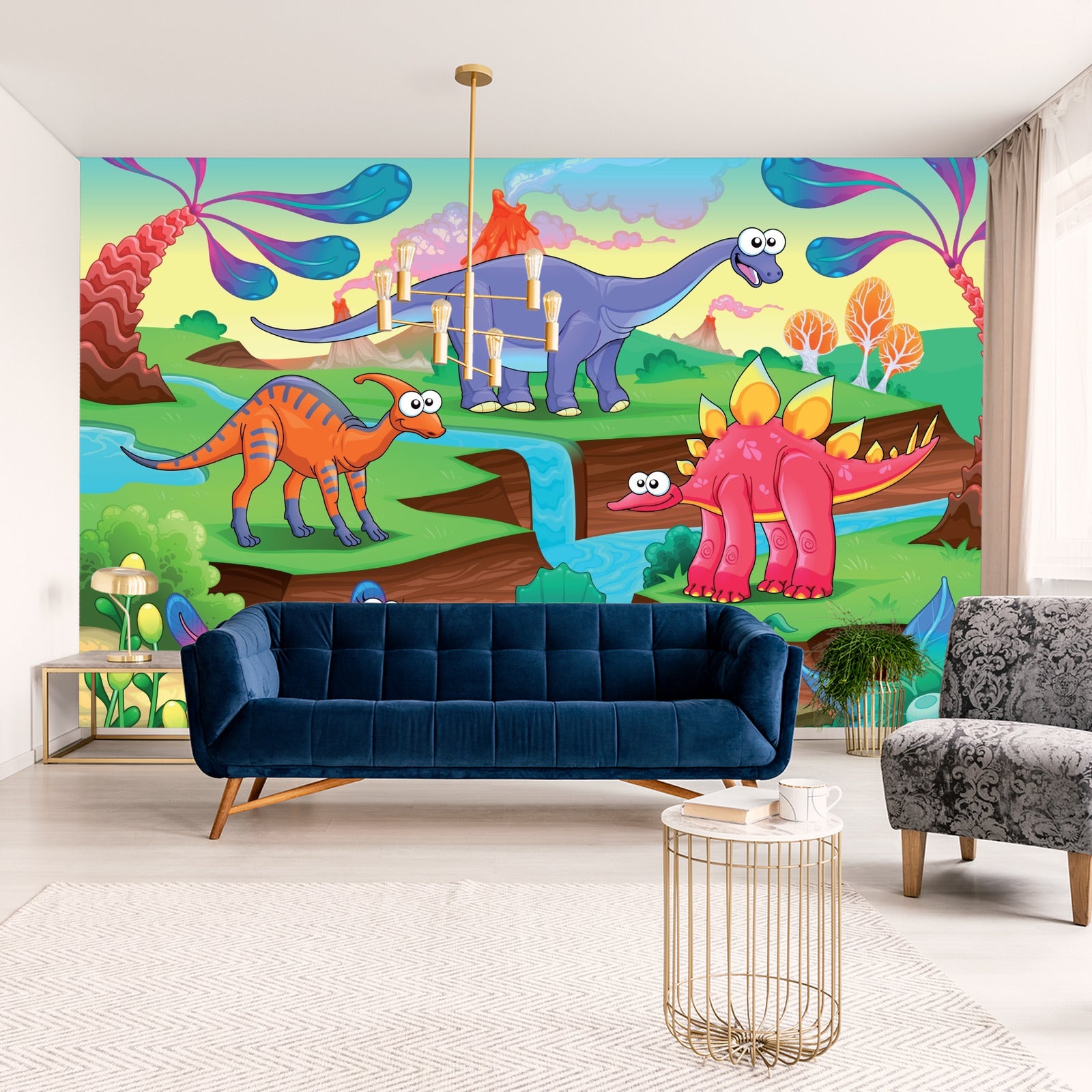 Fototapet Fargerike Eventyrdinosaurer