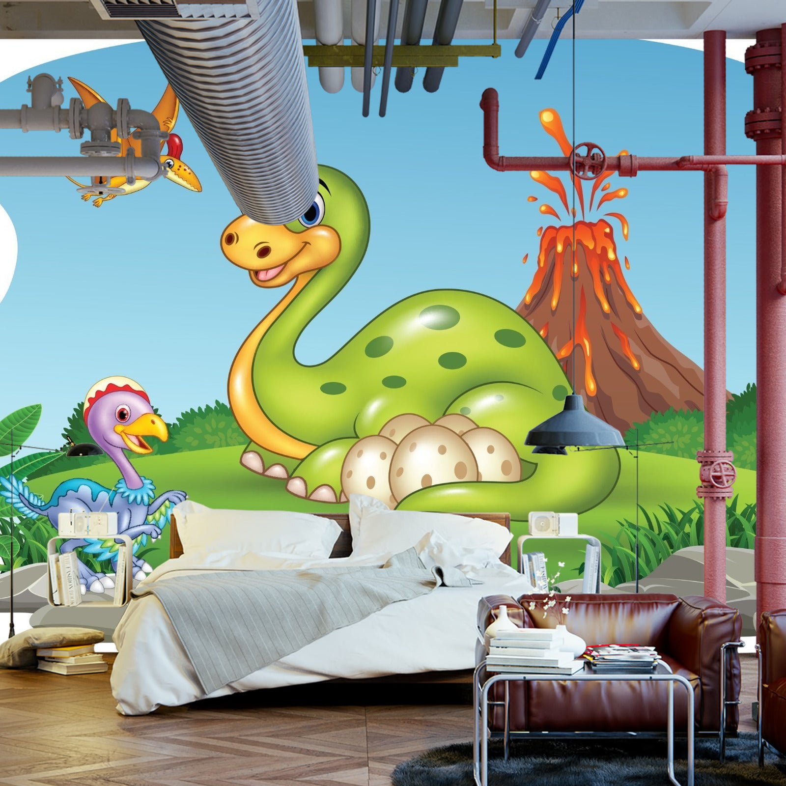 Fototapet Dinosaurer På Glade