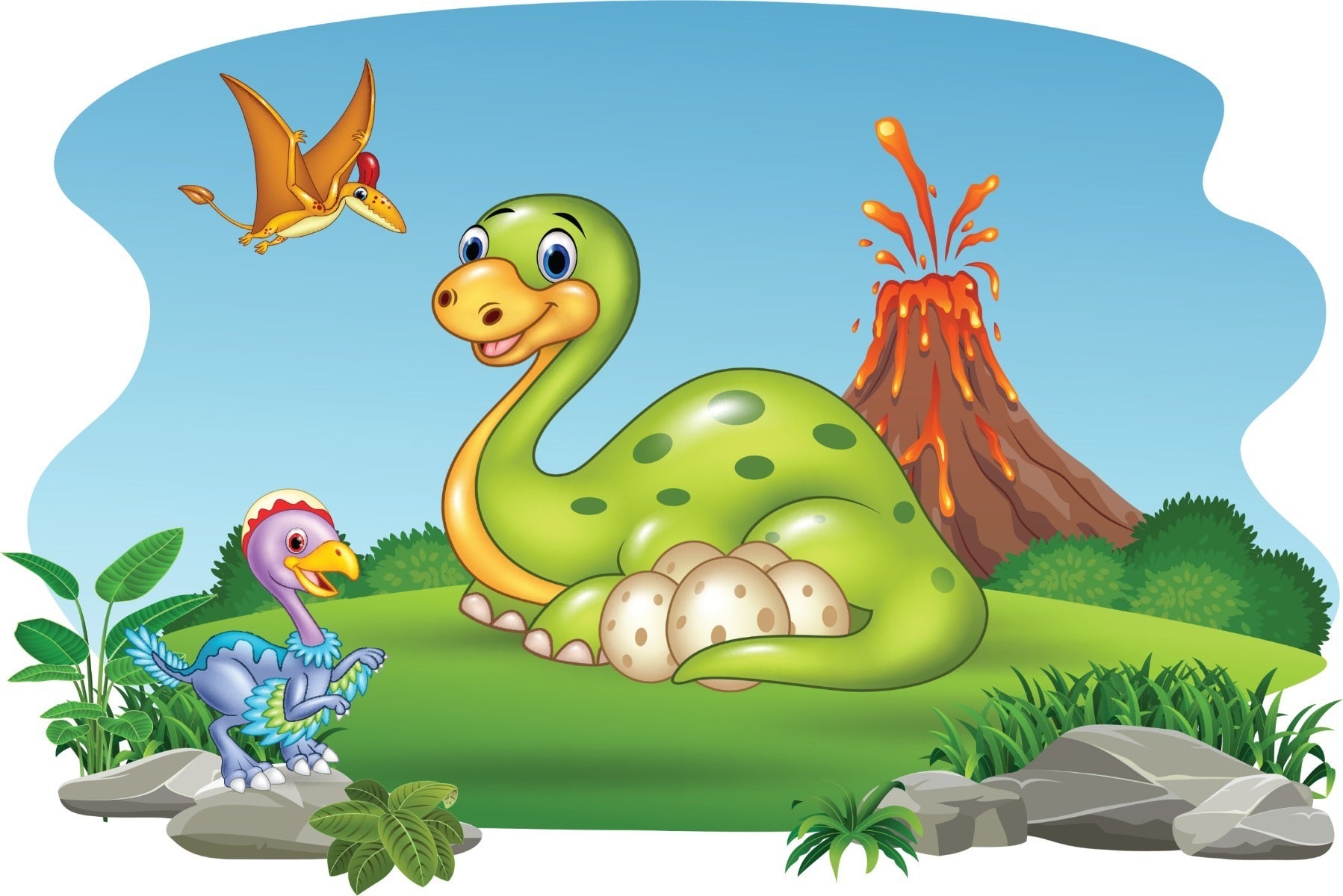 Fototapet Dinosaurer På Glade