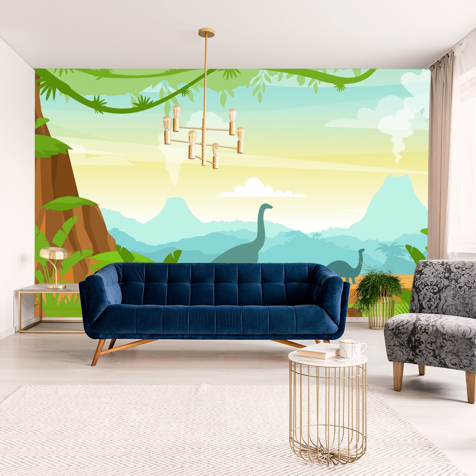 Fototapet Dinosaurer I Jungelen