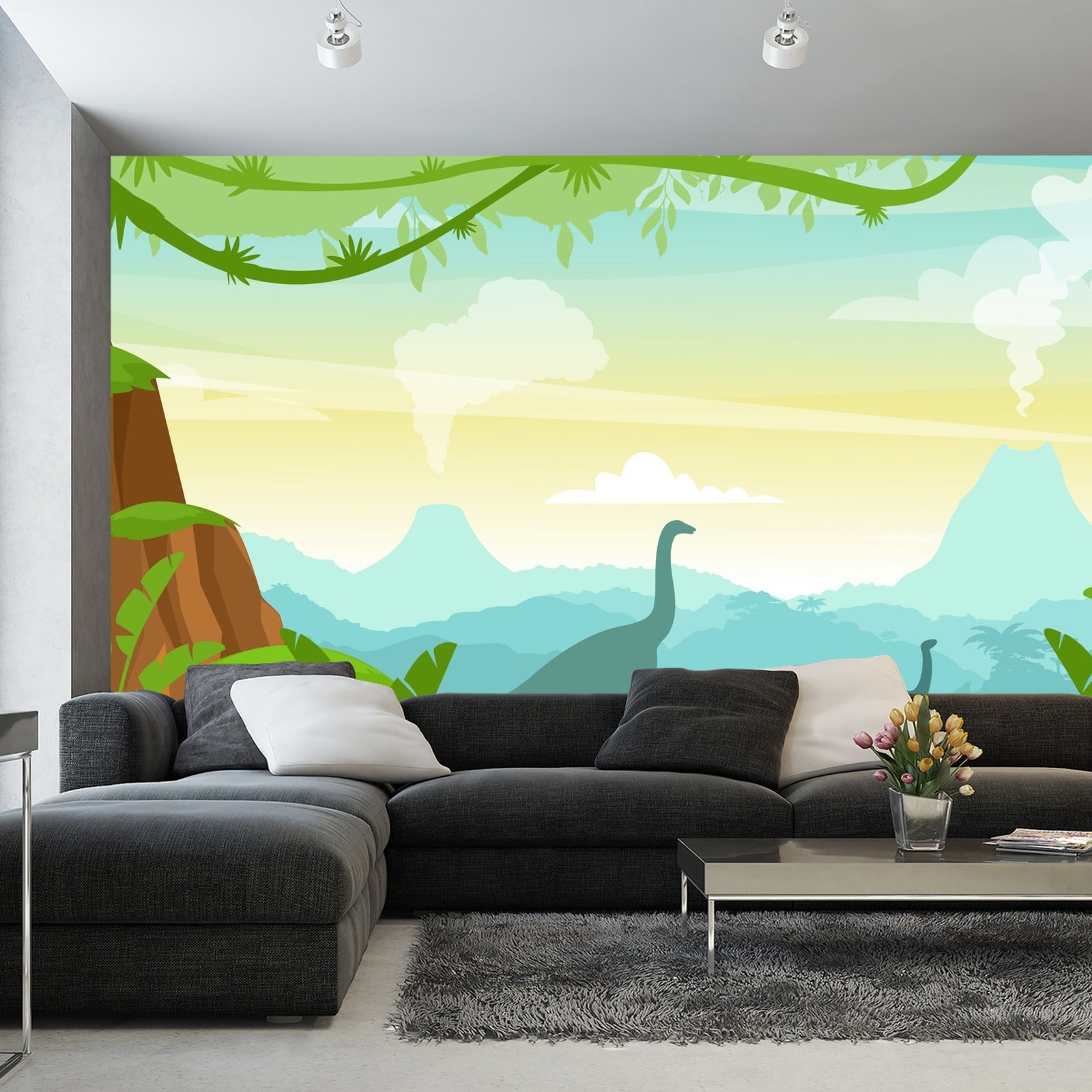 Fototapet Dinosaurer I Jungelen