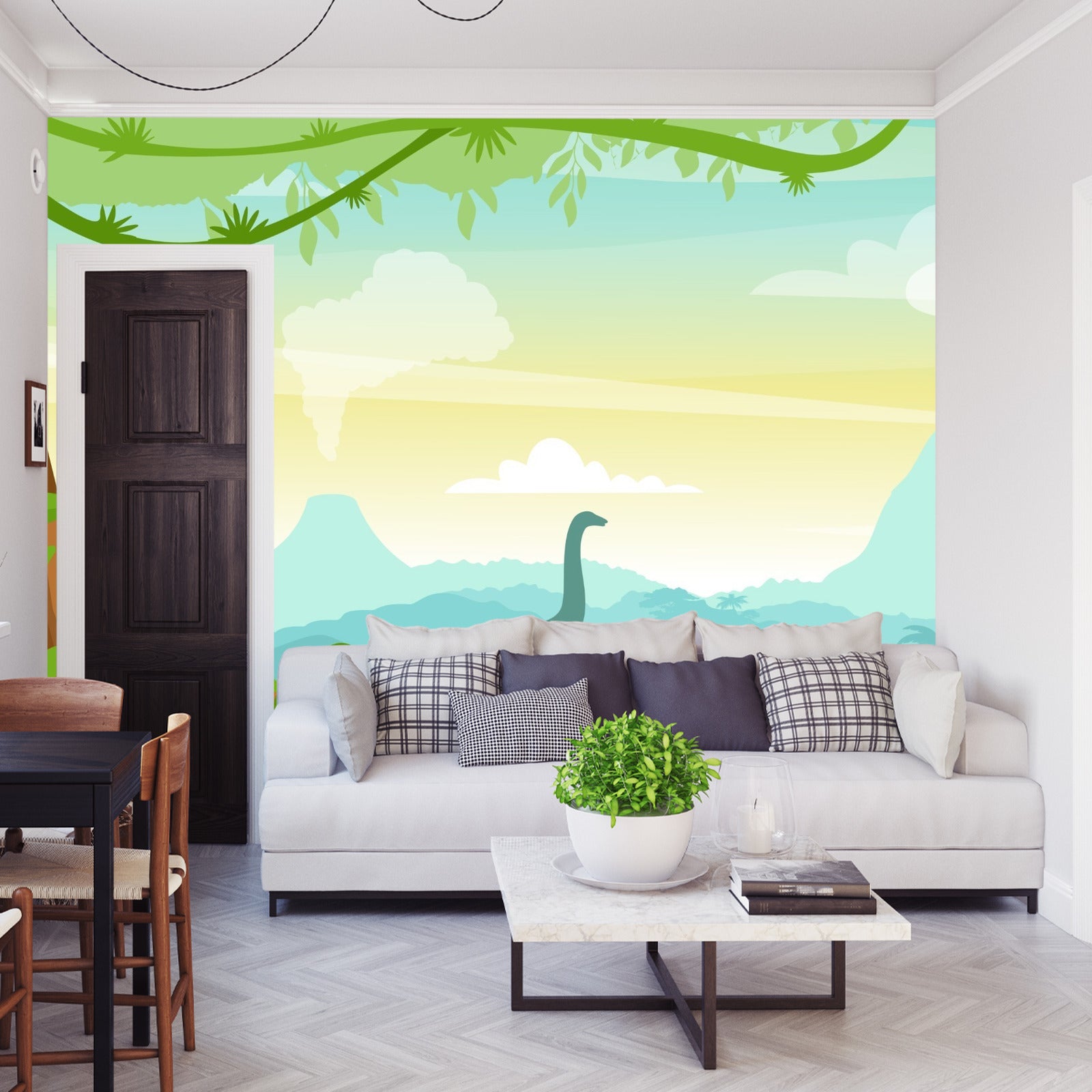 Fototapet Dinosaurer I Jungelen