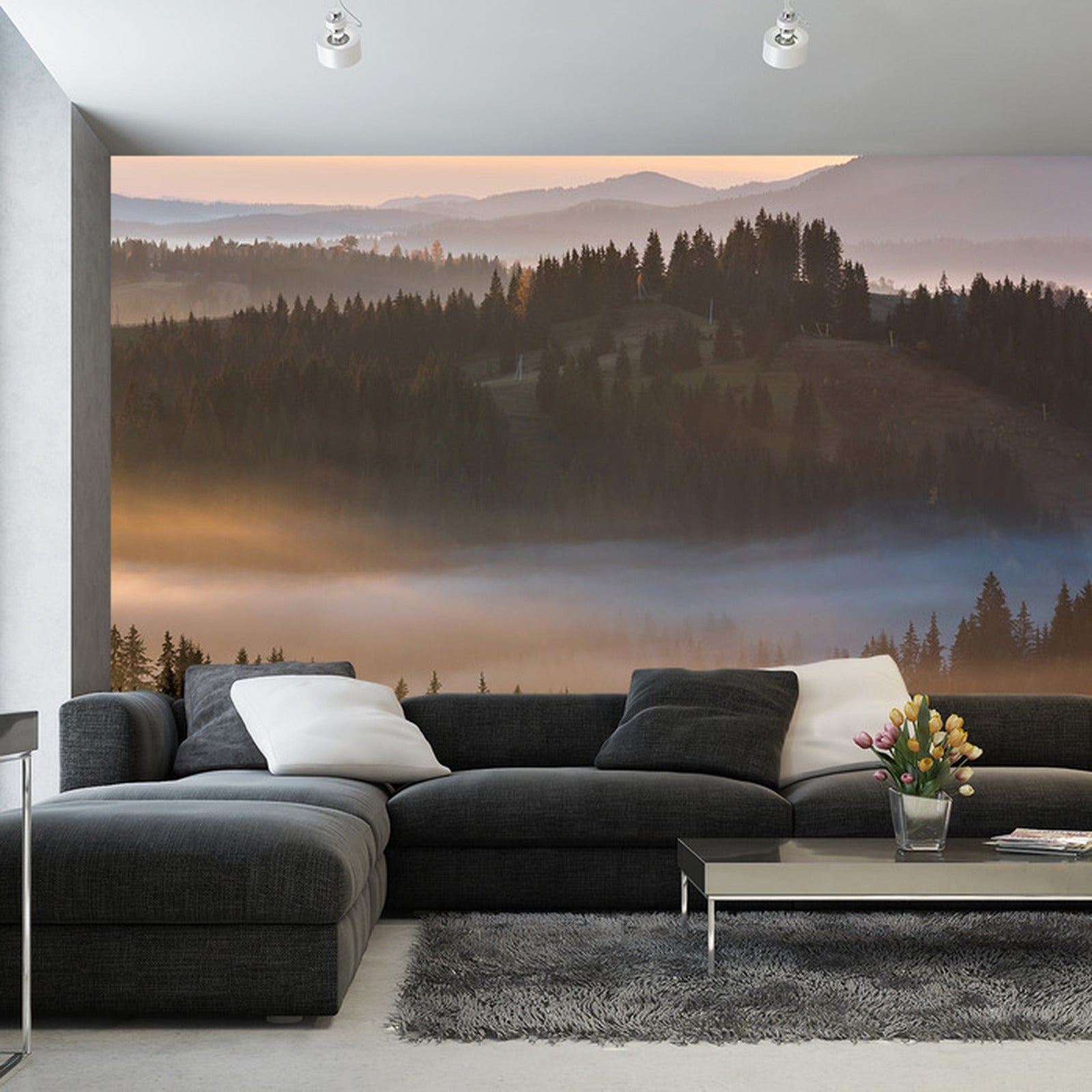 Fototapet Skog I Tåke 7