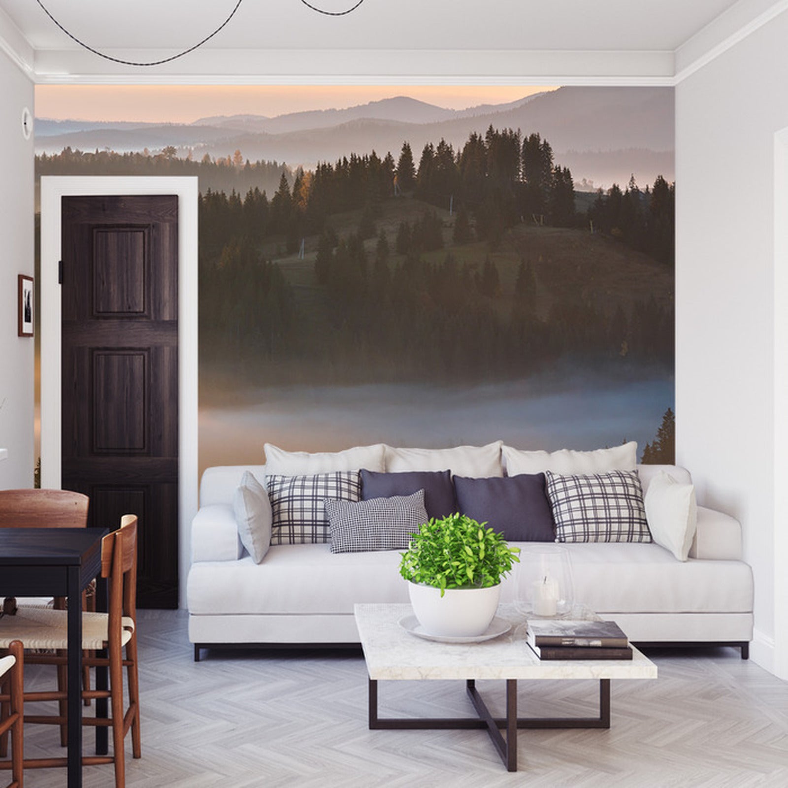 Fototapet Skog I Tåke 7