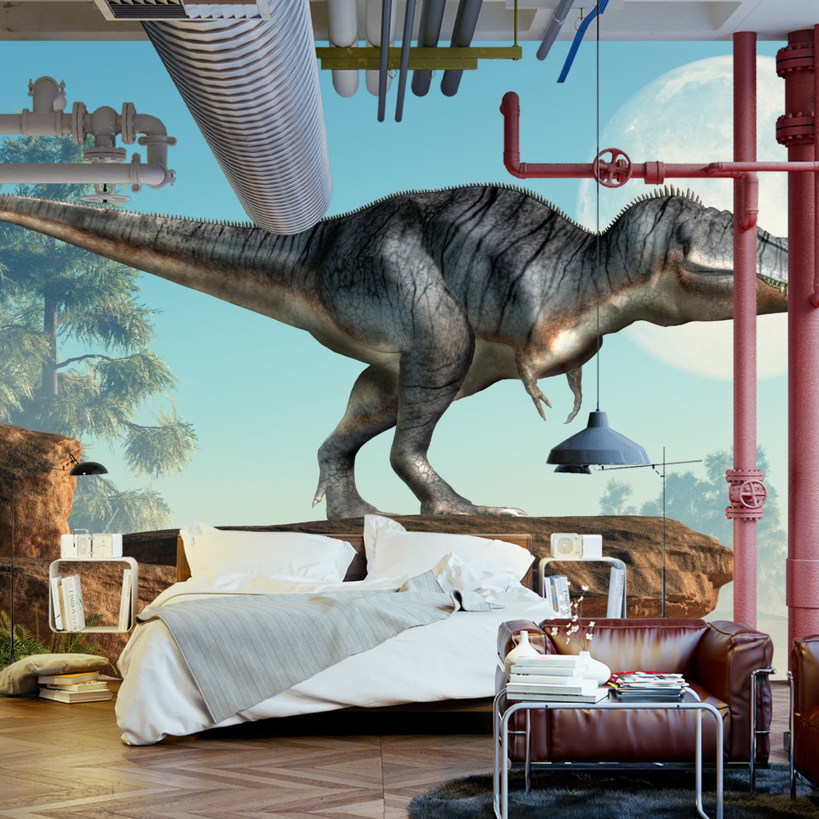 Fototapet Dinosaur On The Rocks