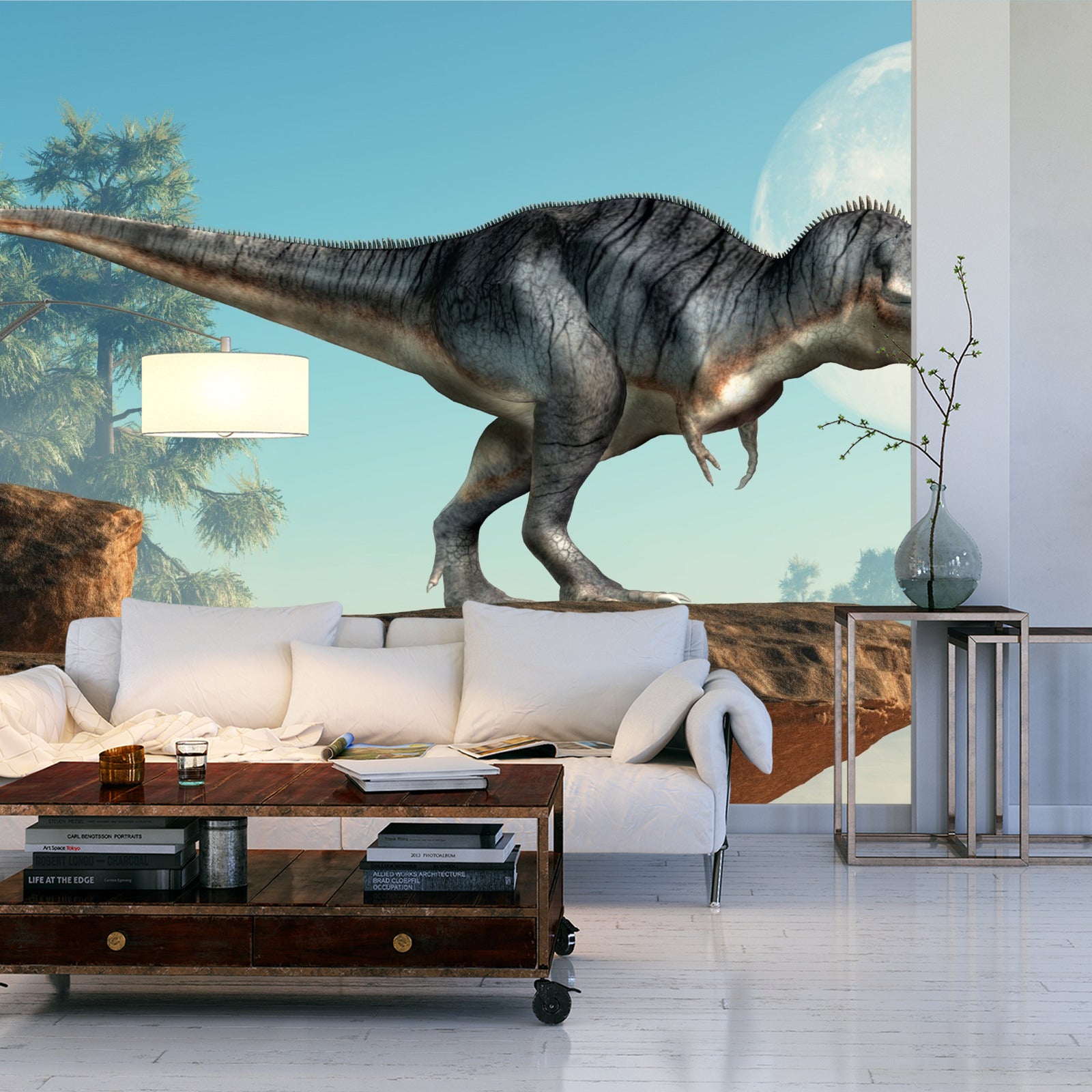 Fototapet Dinosaur On The Rocks