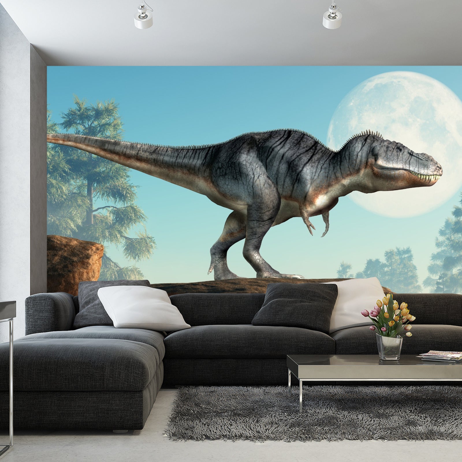 Fototapet Dinosaur On The Rocks