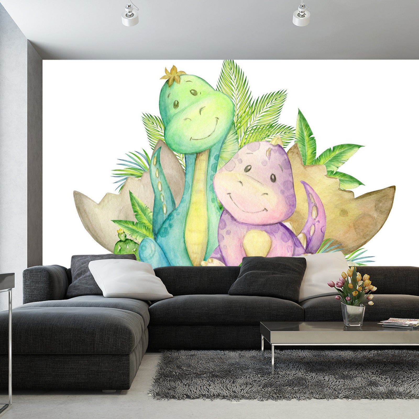 Fototapet Små Søte Dinosaurer