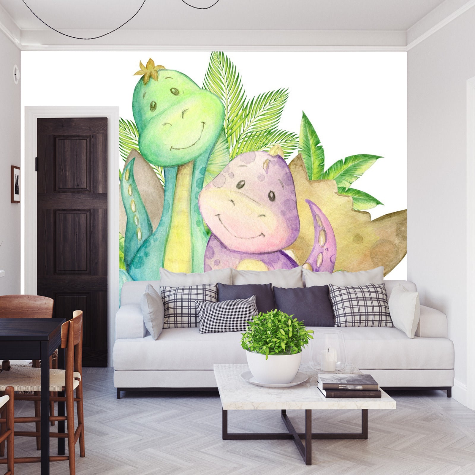 Fototapet Små Søte Dinosaurer