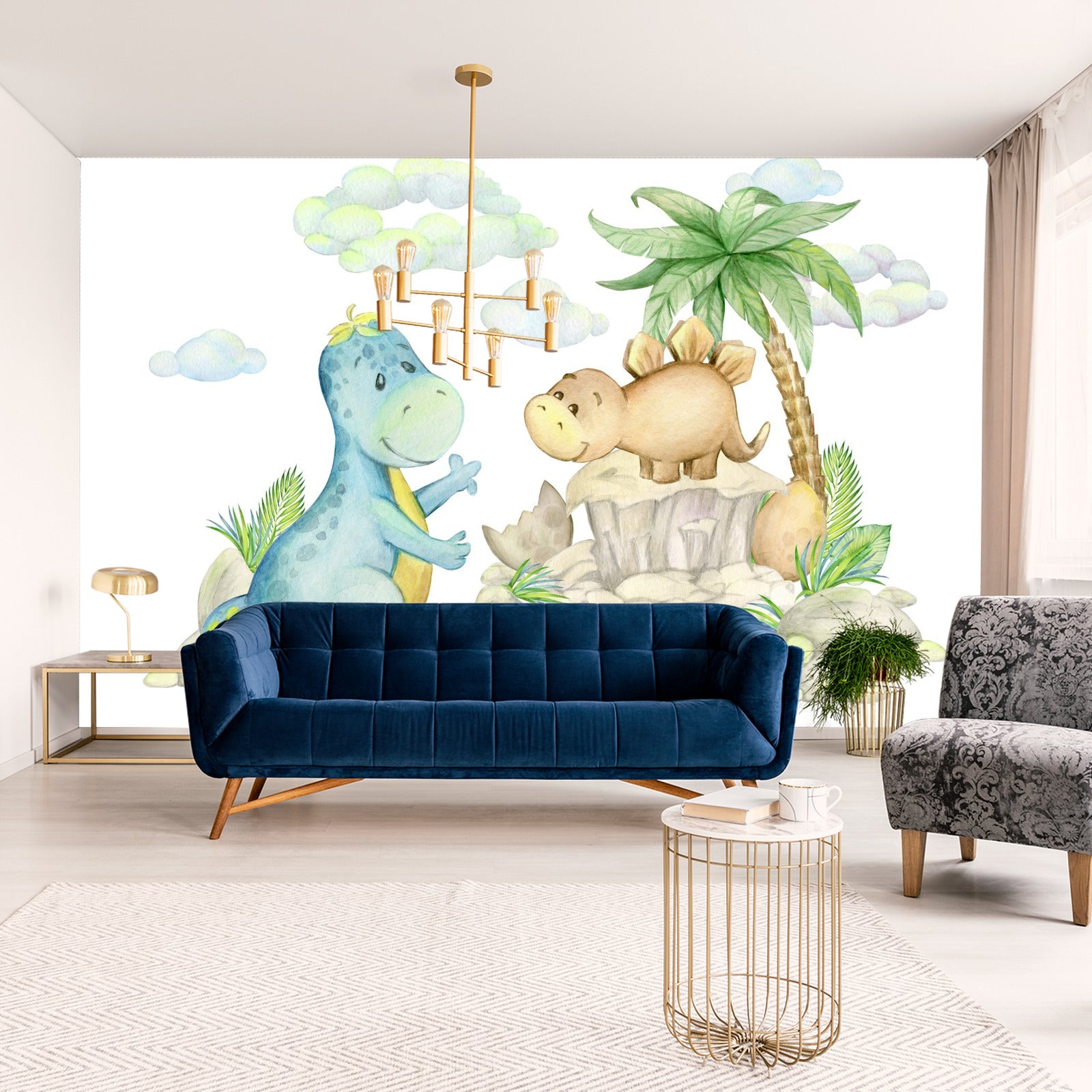 Fototapet Små Dinosaurer På Steinene