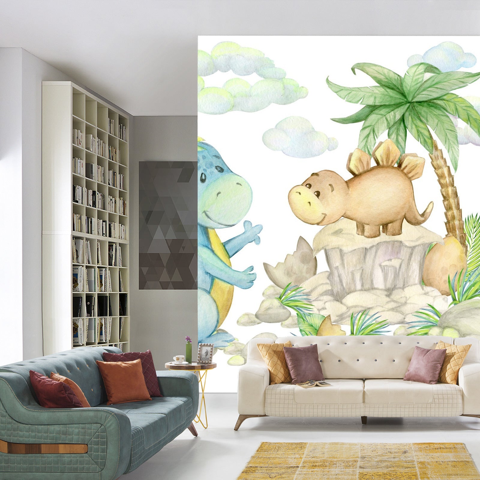 Fototapet Små Dinosaurer På Steinene