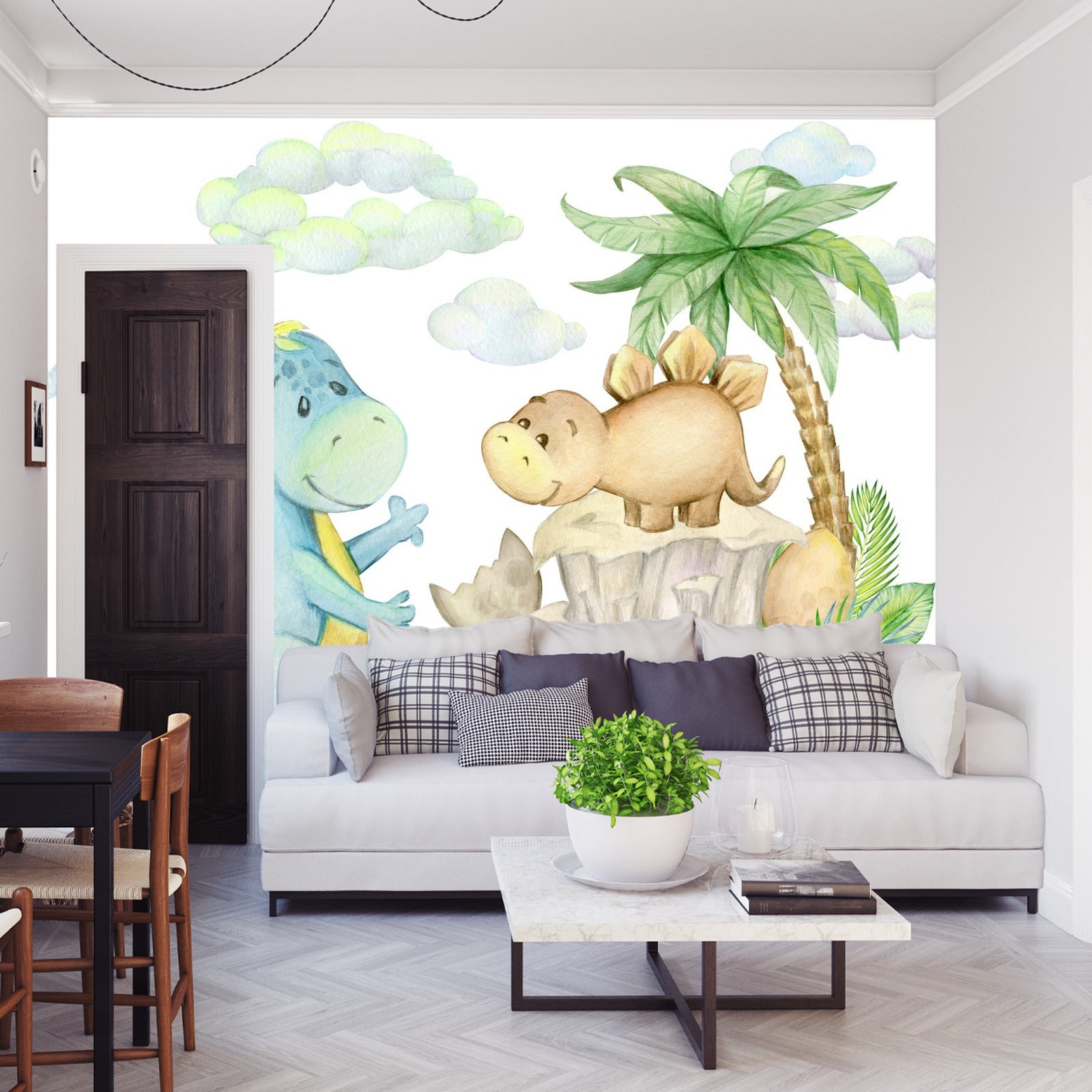 Fototapet Små Dinosaurer På Steinene