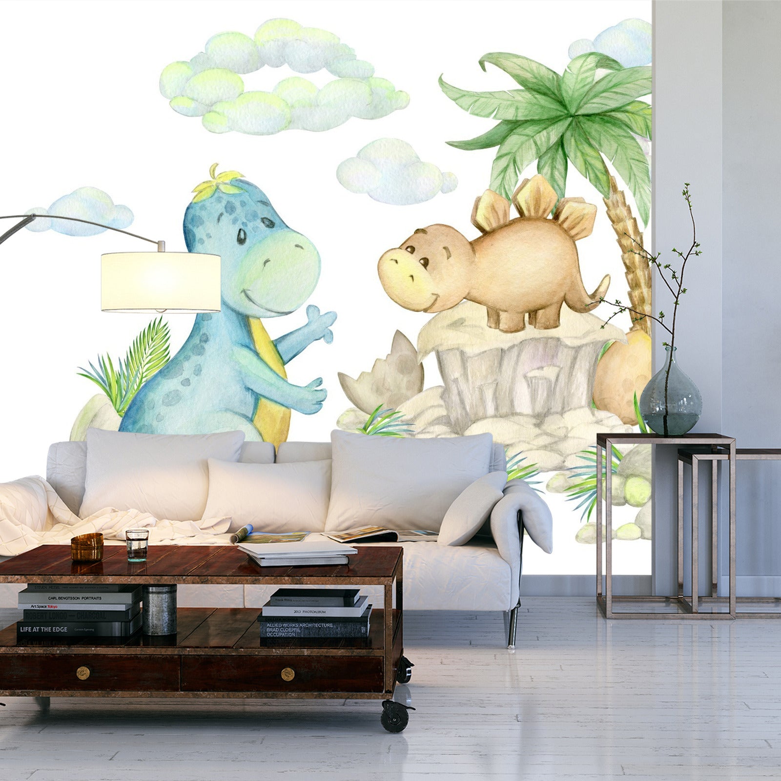 Fototapet Små Dinosaurer På Steinene