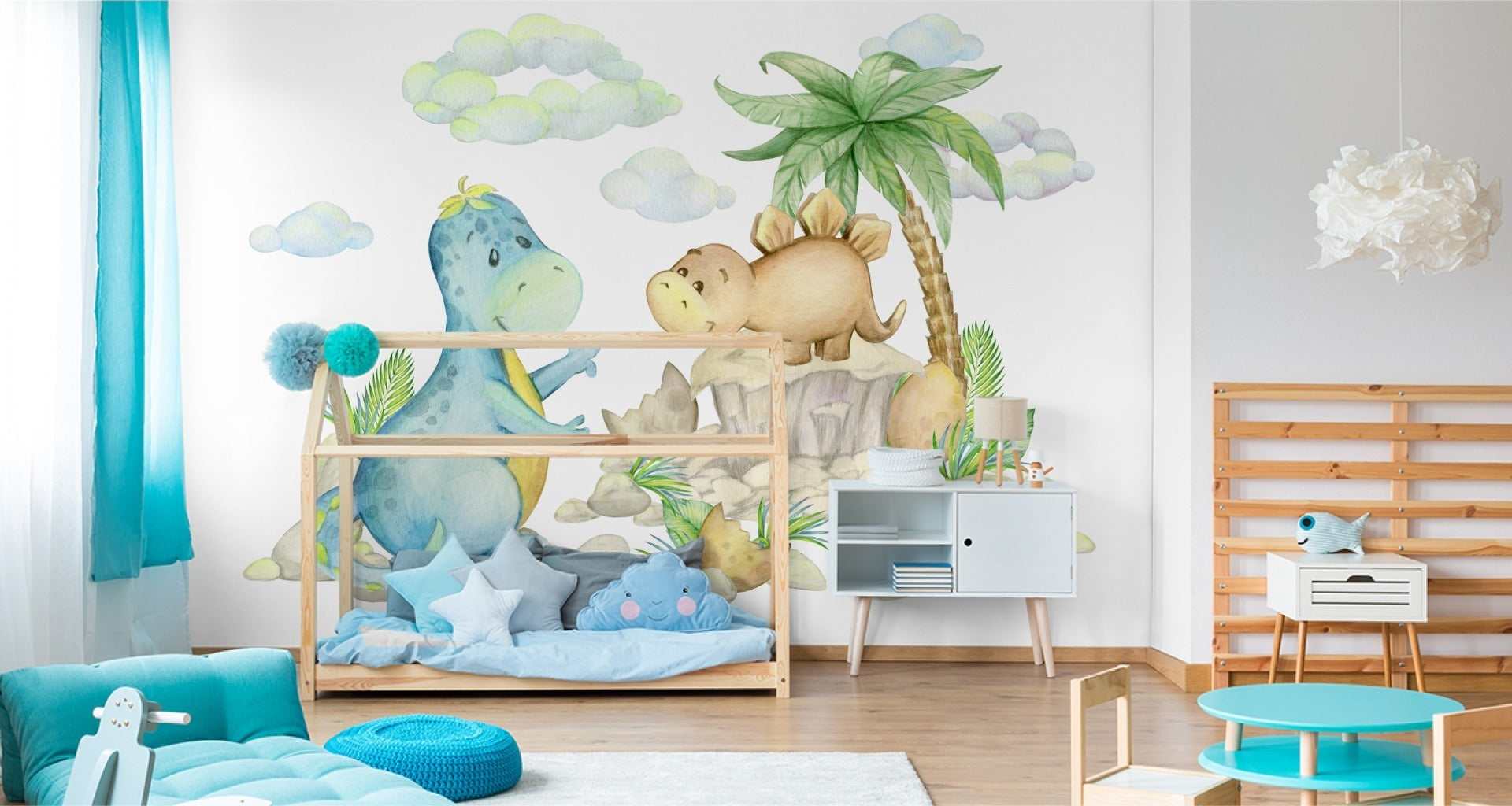 Fototapet Små Dinosaurer På Steinene