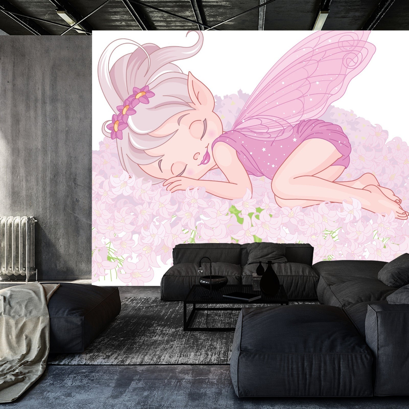 Fototapet Sovende Fe På Blomster