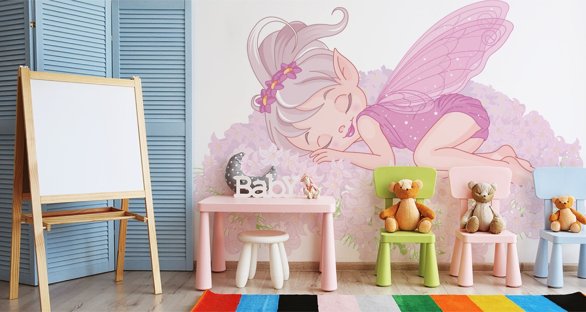 Fototapet Sovende Fe På Blomster