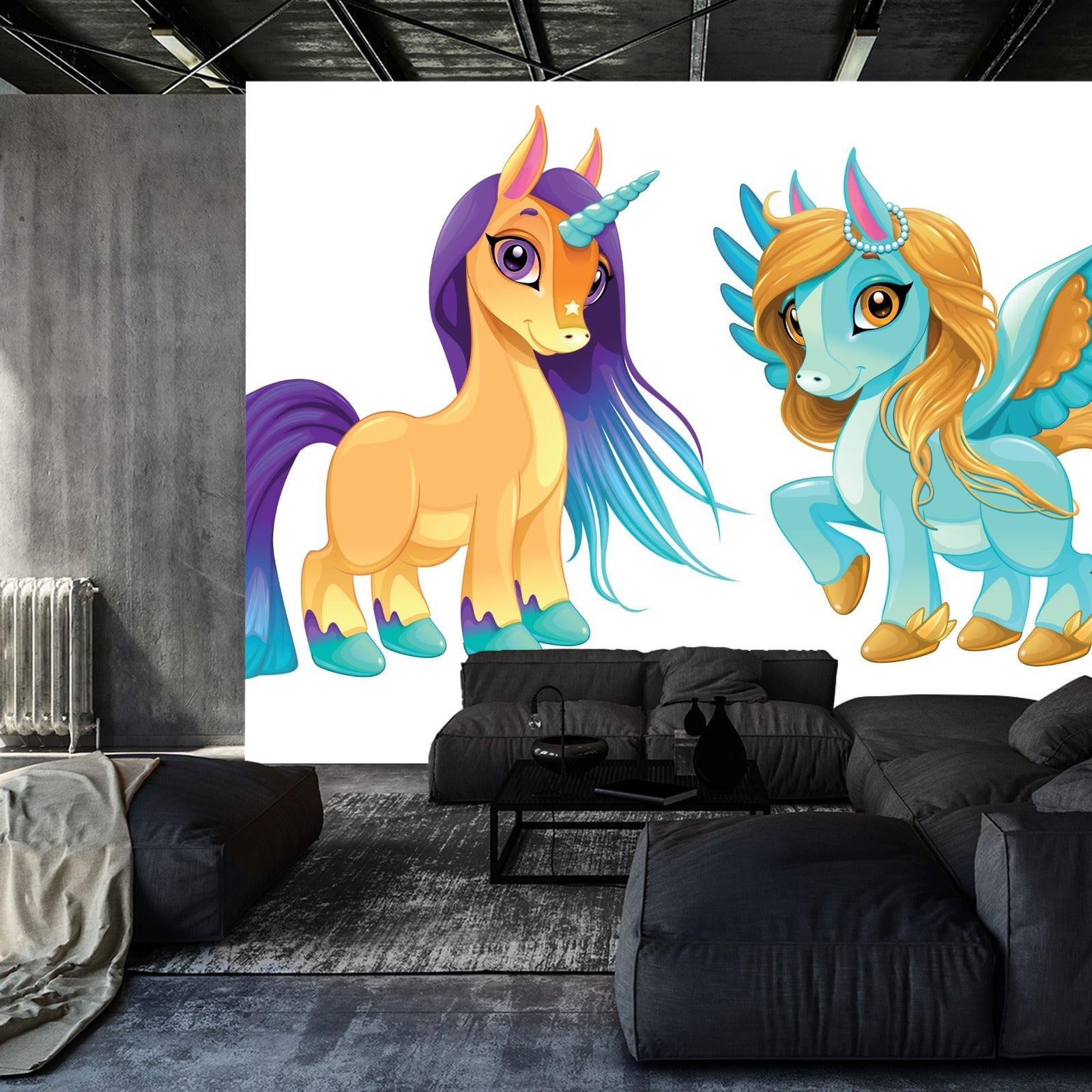 Fototapet Enhjørning Og Pegasus