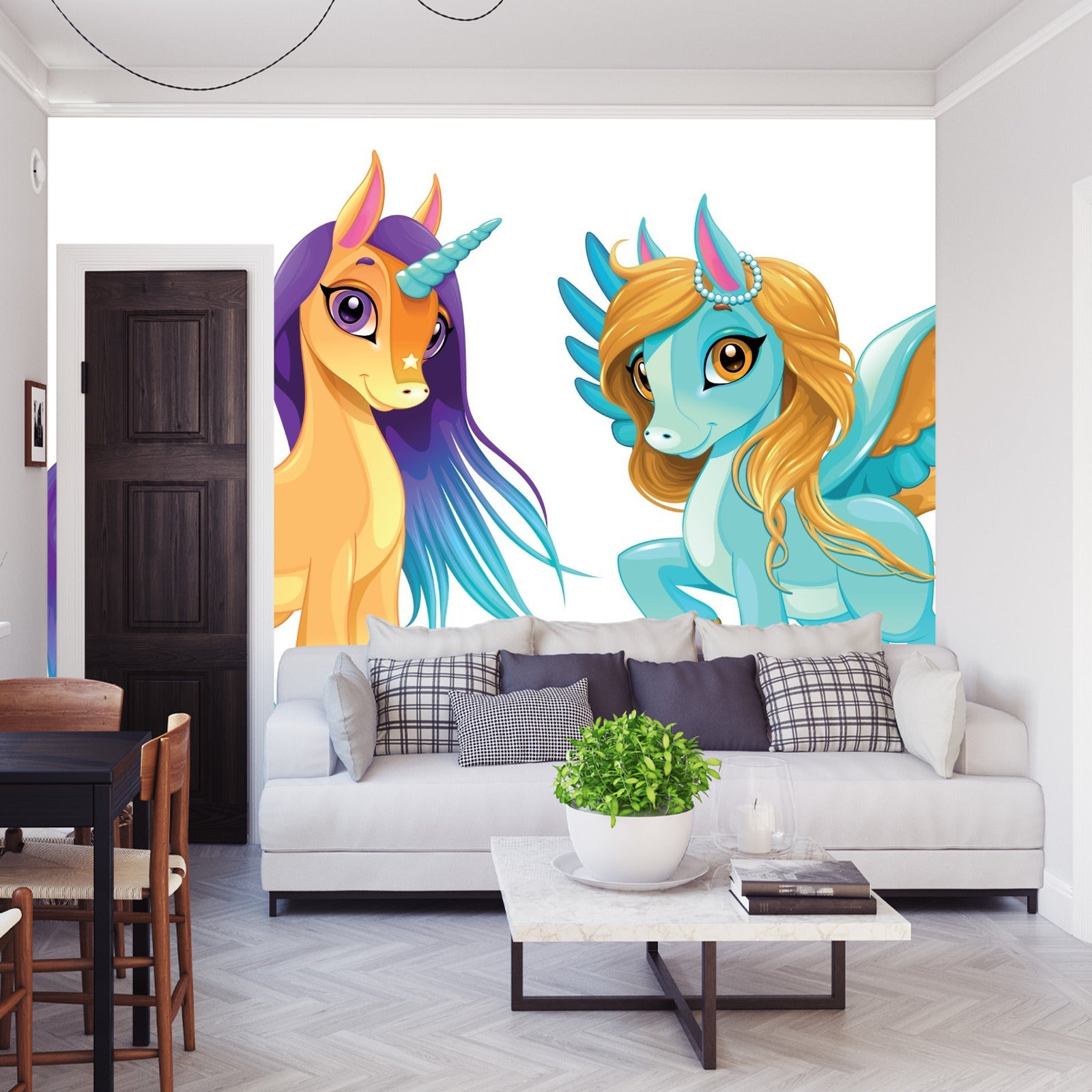 Fototapet Enhjørning Og Pegasus