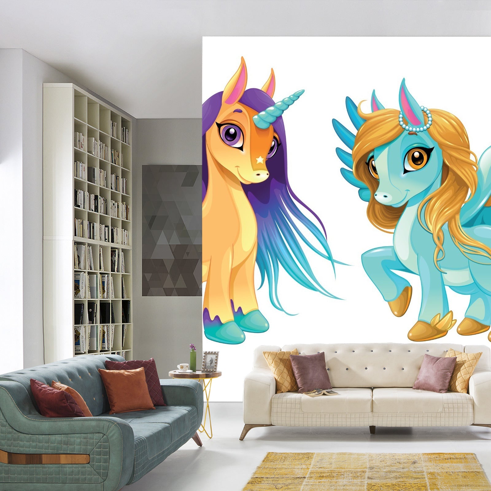 Fototapet Enhjørning Og Pegasus