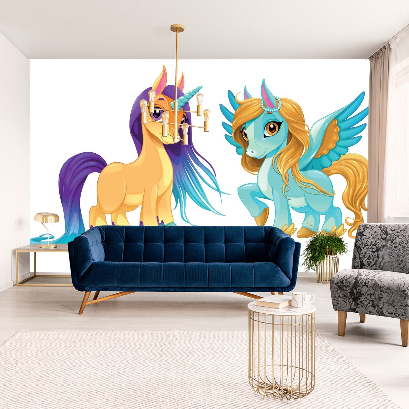 Fototapet Enhjørning Og Pegasus