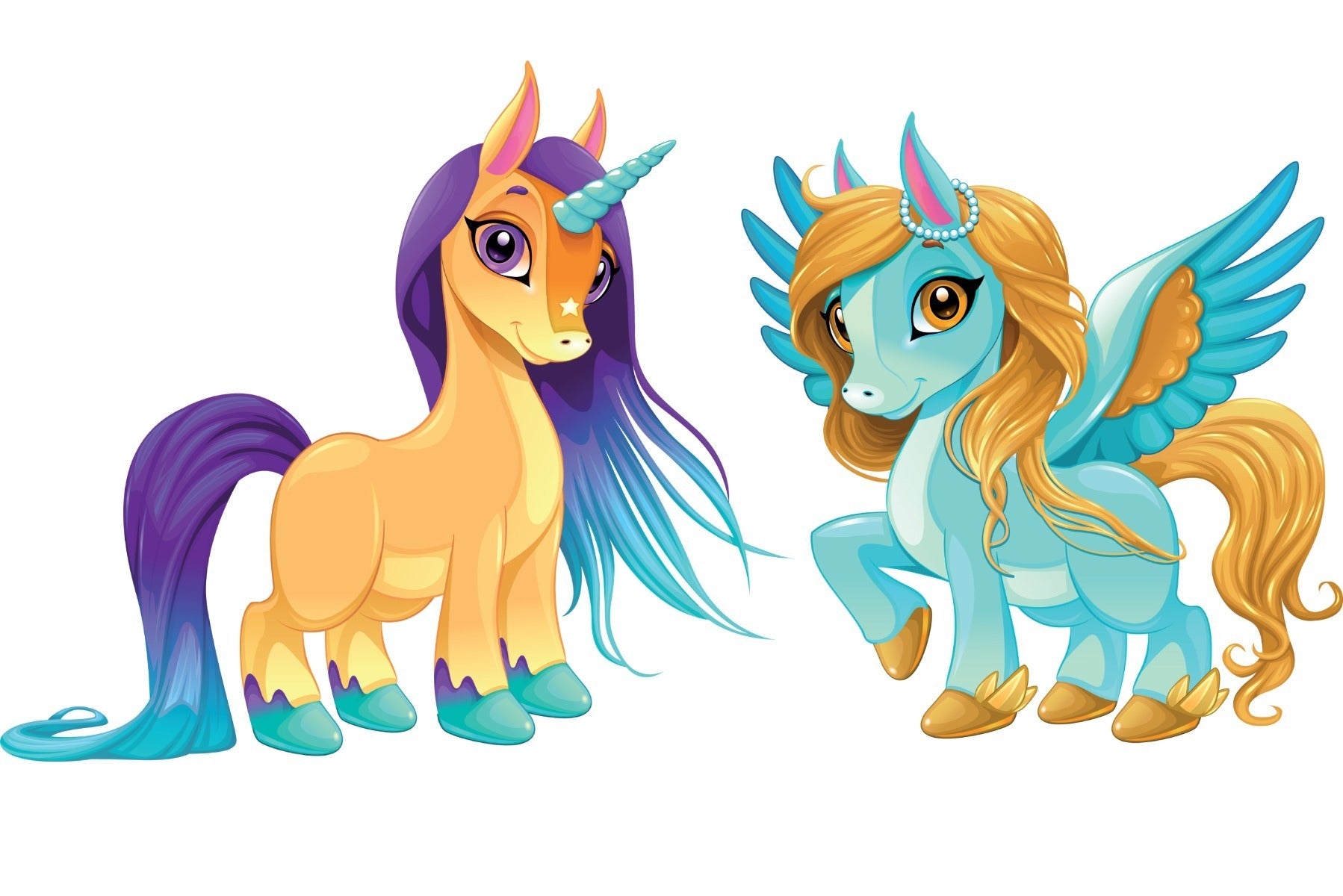 Fototapet Enhjørning Og Pegasus