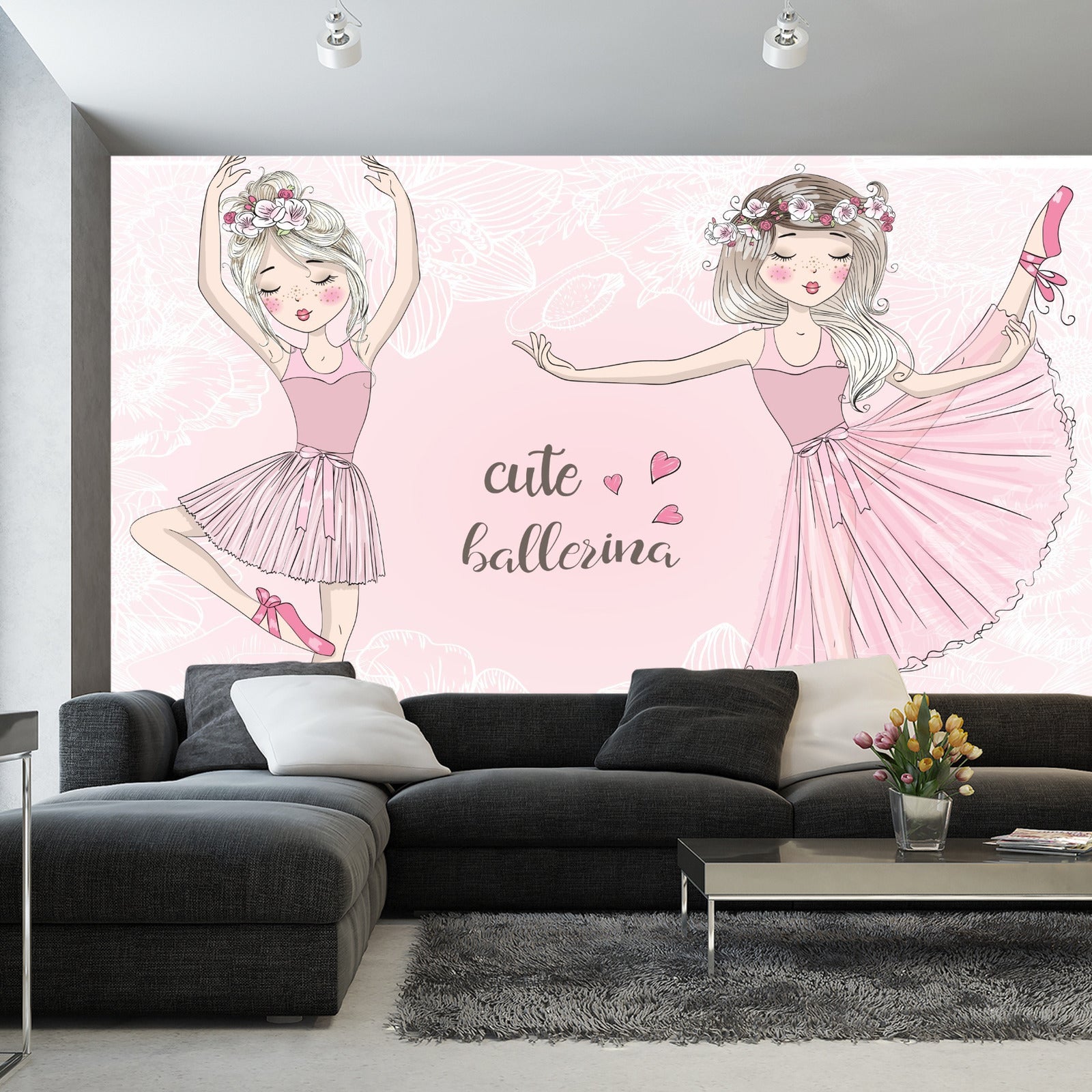 Fototapet Rosa Ballerinaer