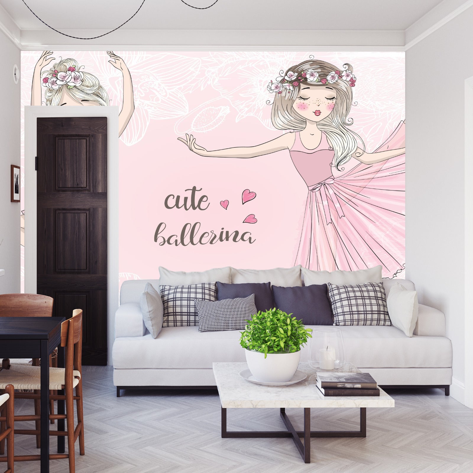 Fototapet Rosa Ballerinaer