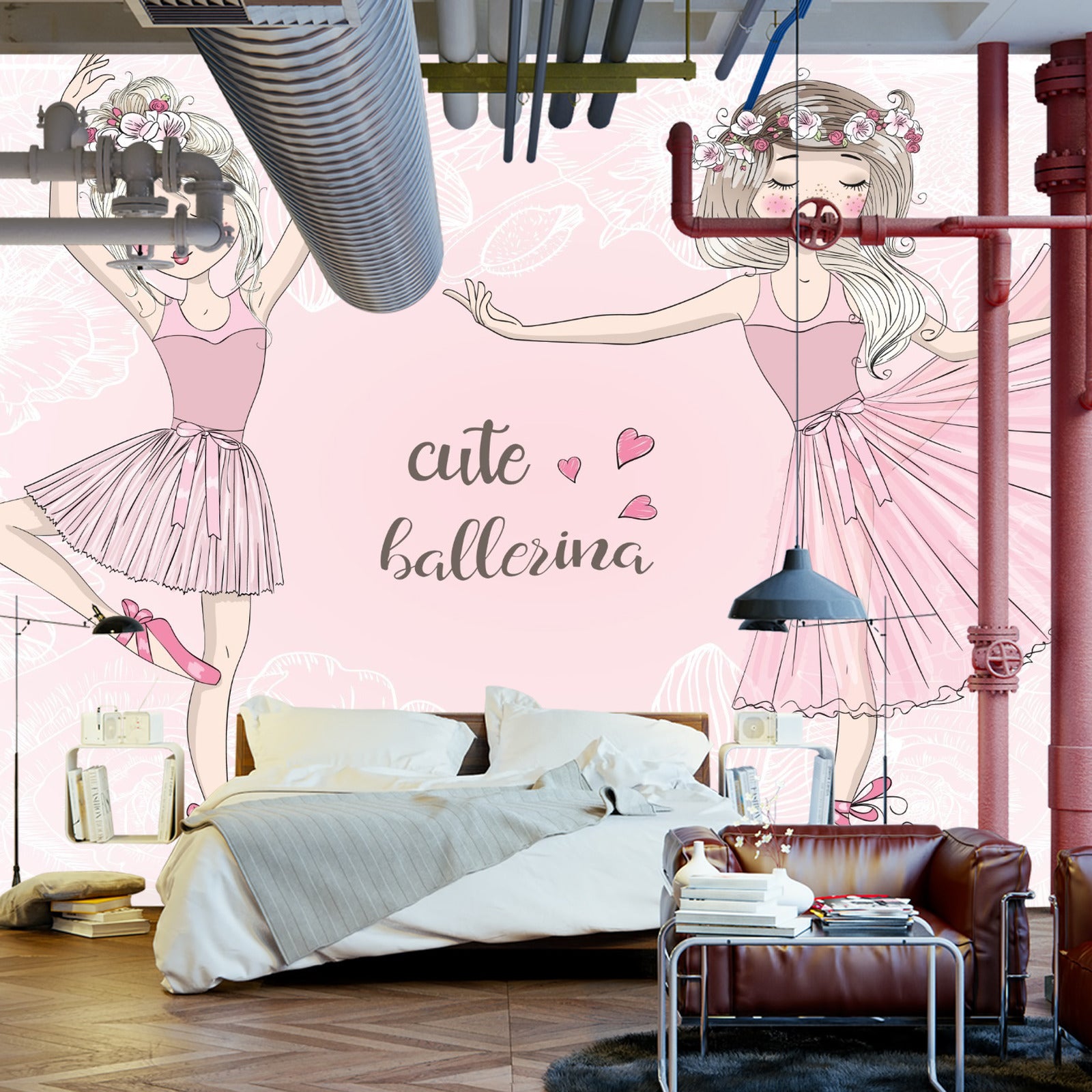 Fototapet Rosa Ballerinaer