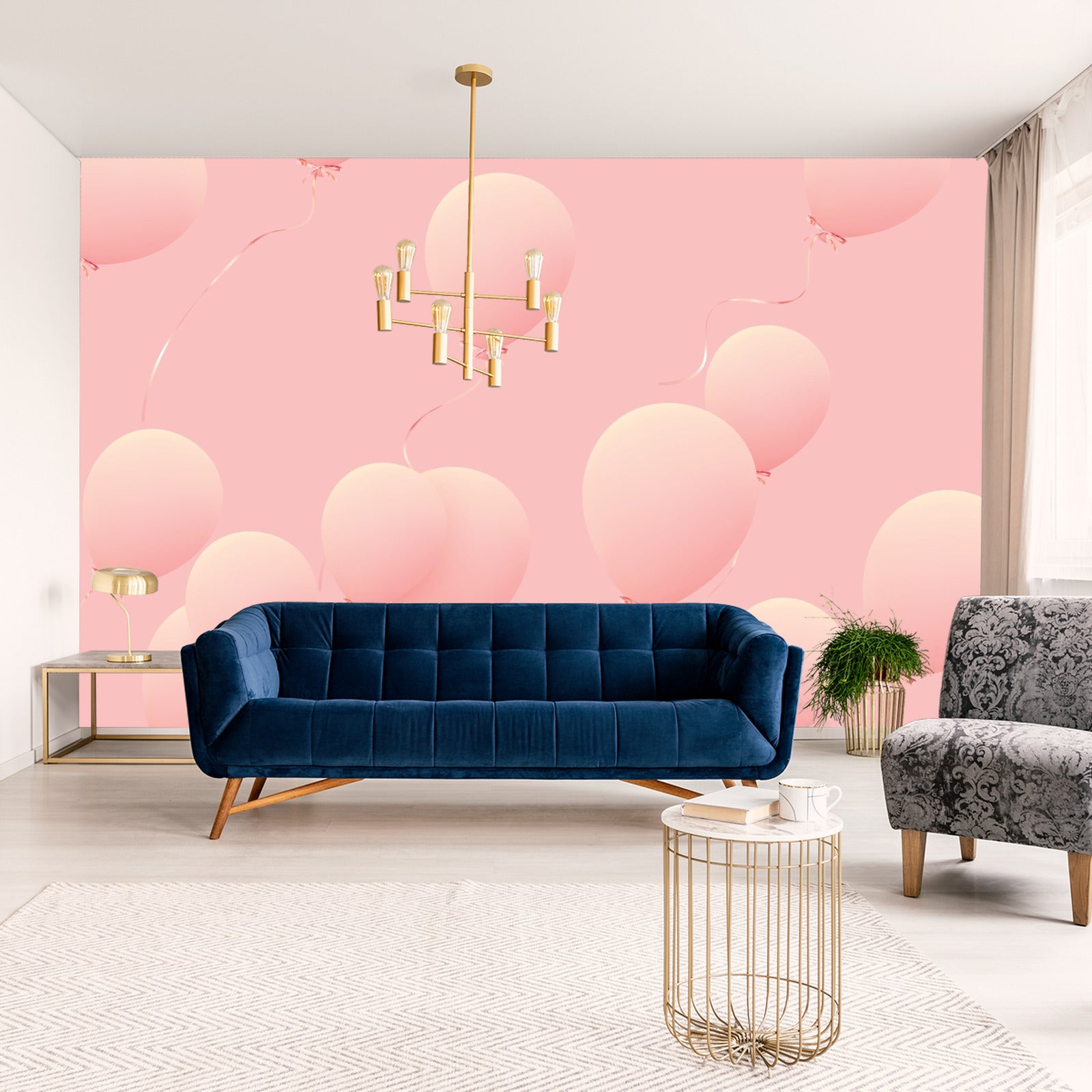 Fototapet Rosa Ballonger