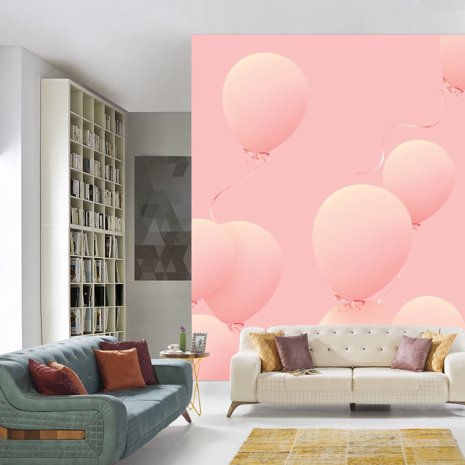 Fototapet Rosa Ballonger