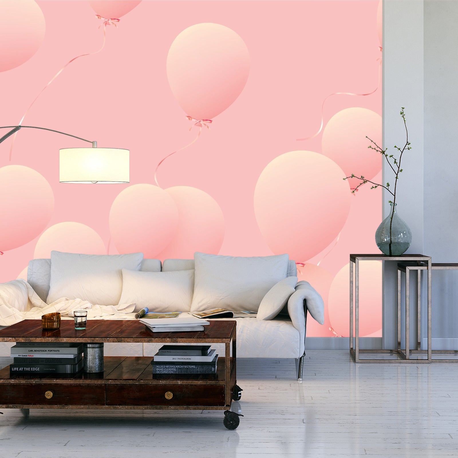 Fototapet Rosa Ballonger