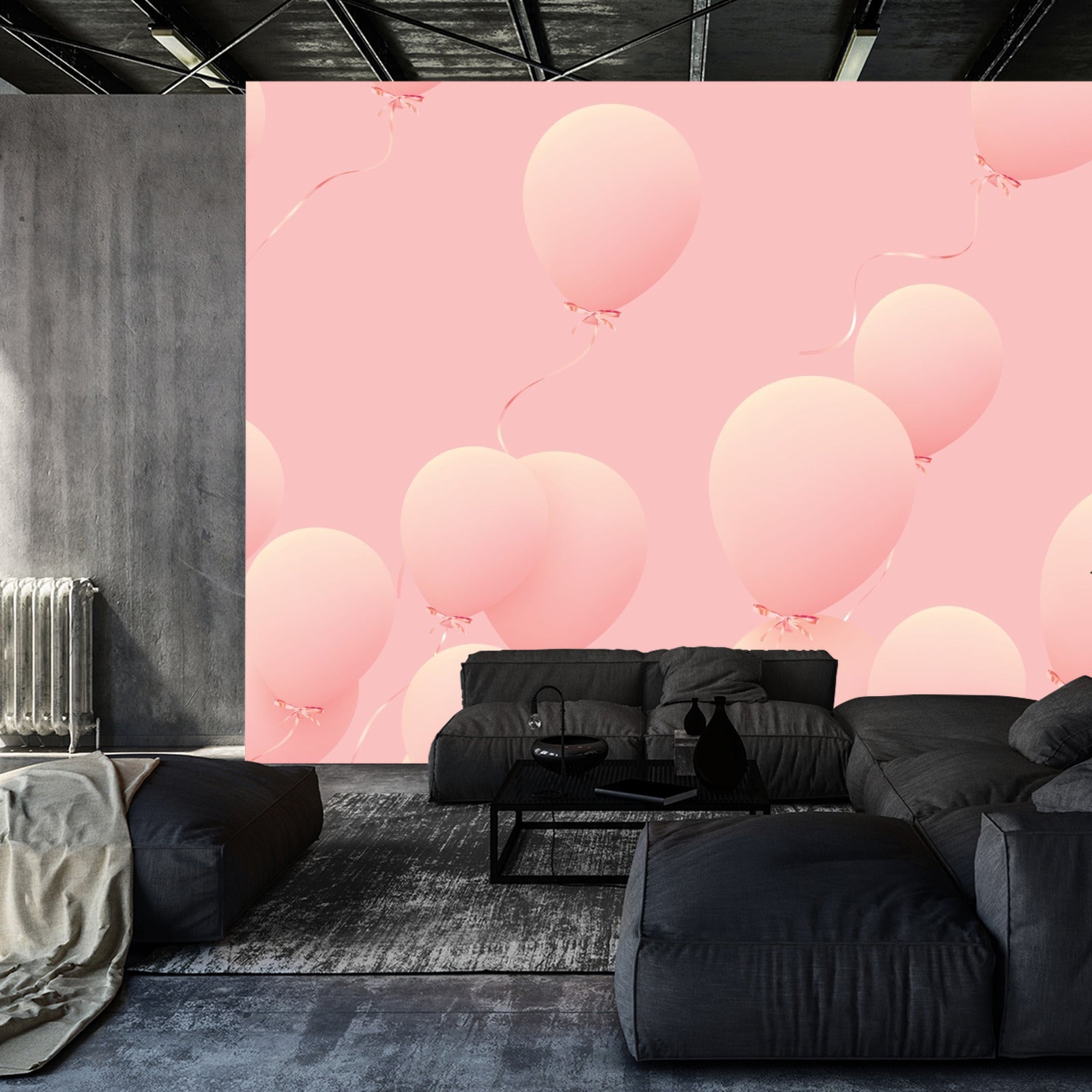 Fototapet Rosa Ballonger