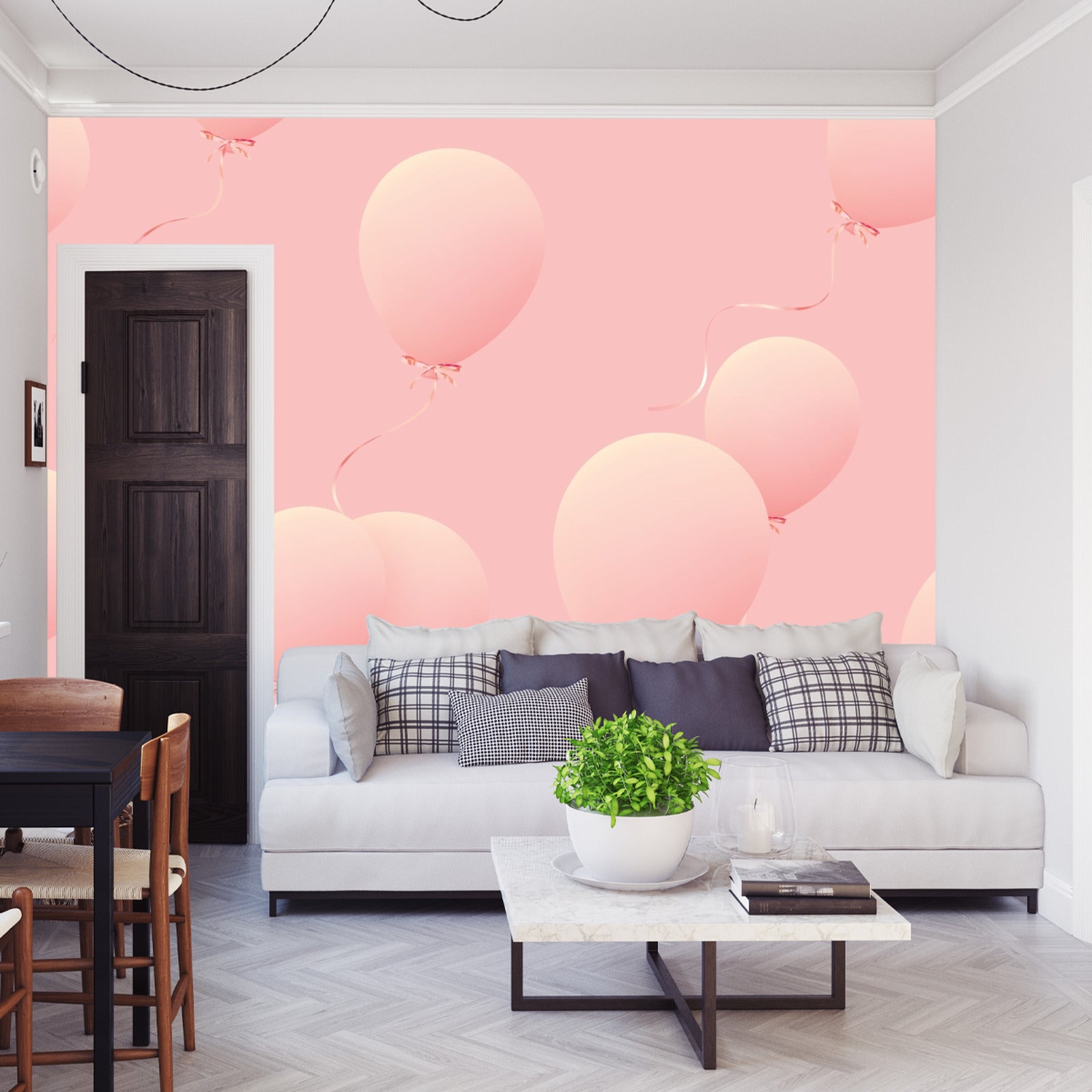 Fototapet Rosa Ballonger