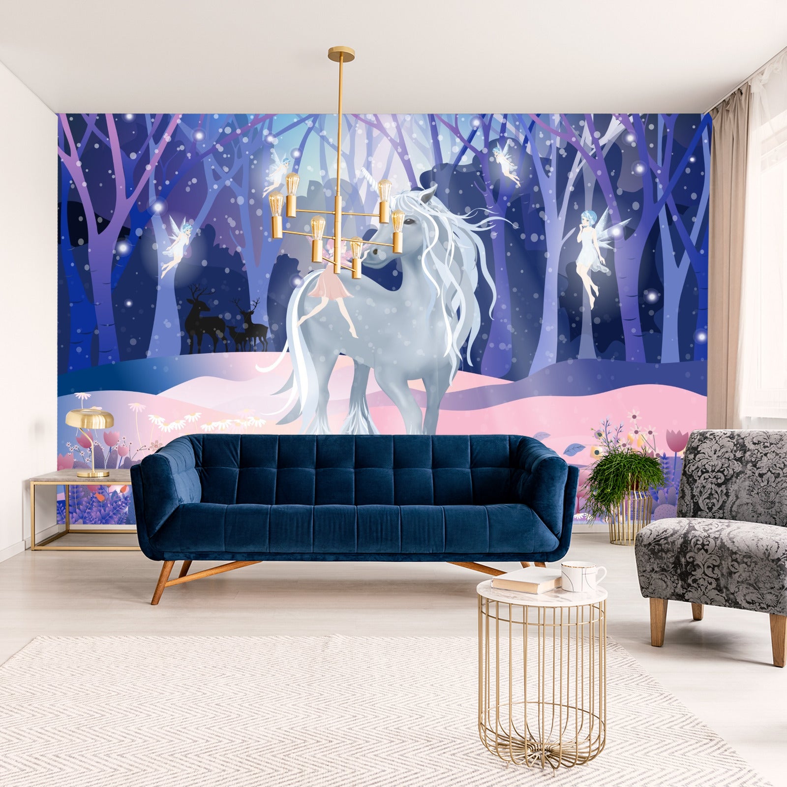 Fototapet Enhjørning Med Feer