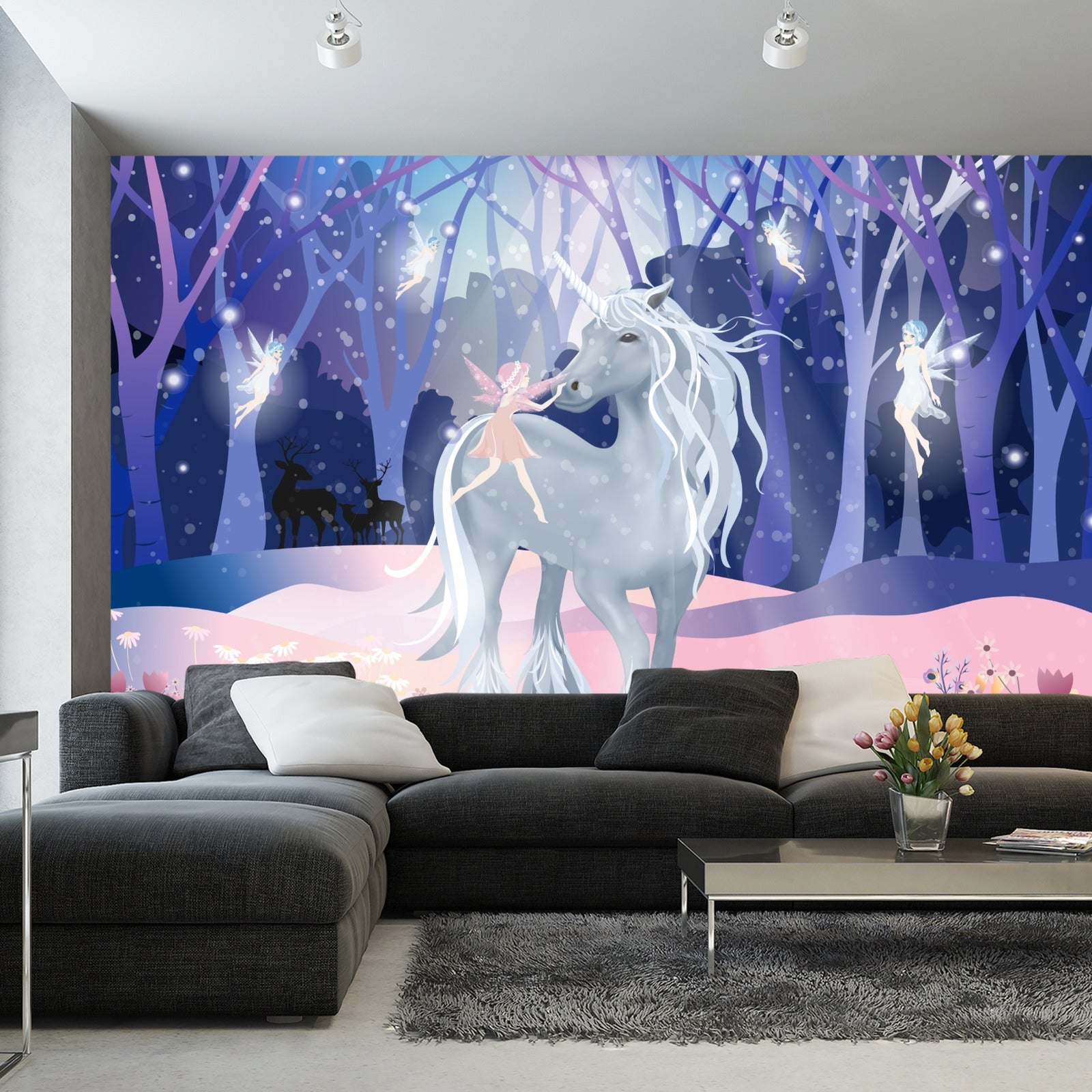 Fototapet Enhjørning Med Feer
