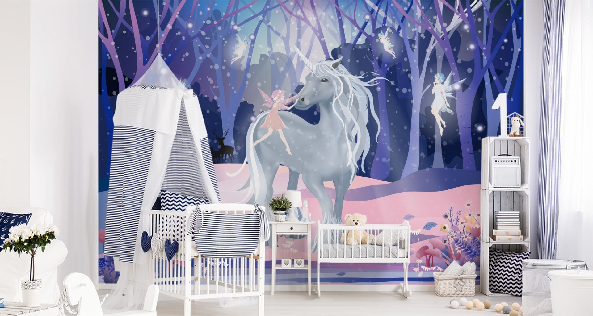 Fototapet Enhjørning Med Feer