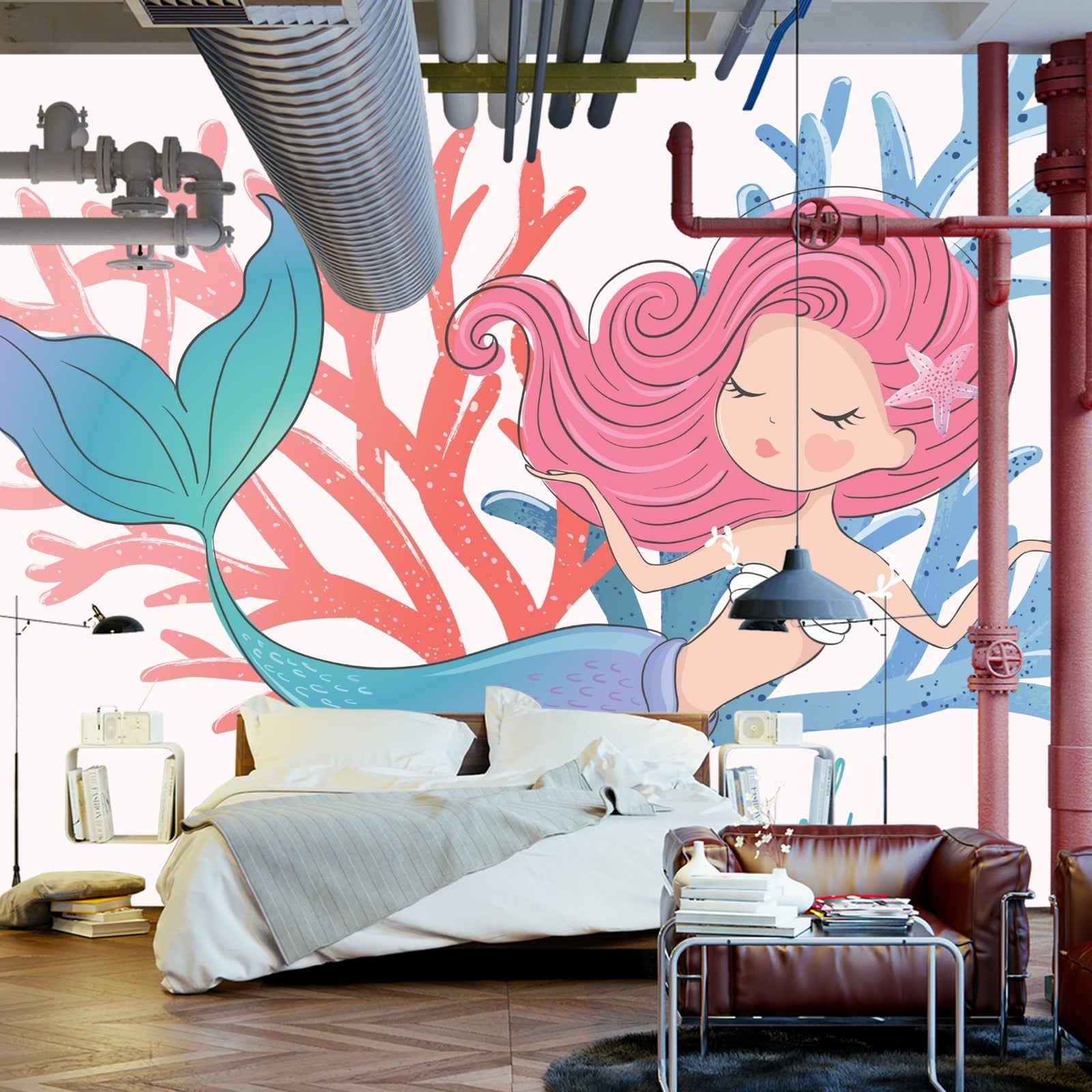 Fototapet Havfruer Med Planter