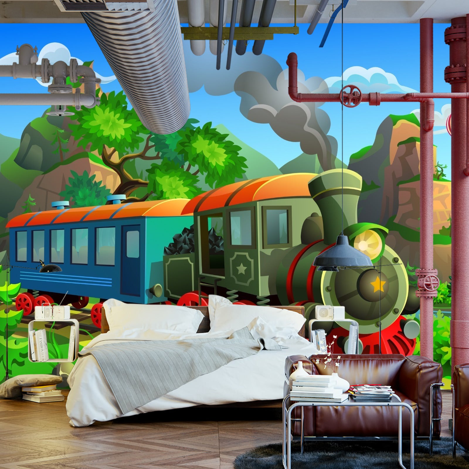 Fototapet Tog Og Landskap