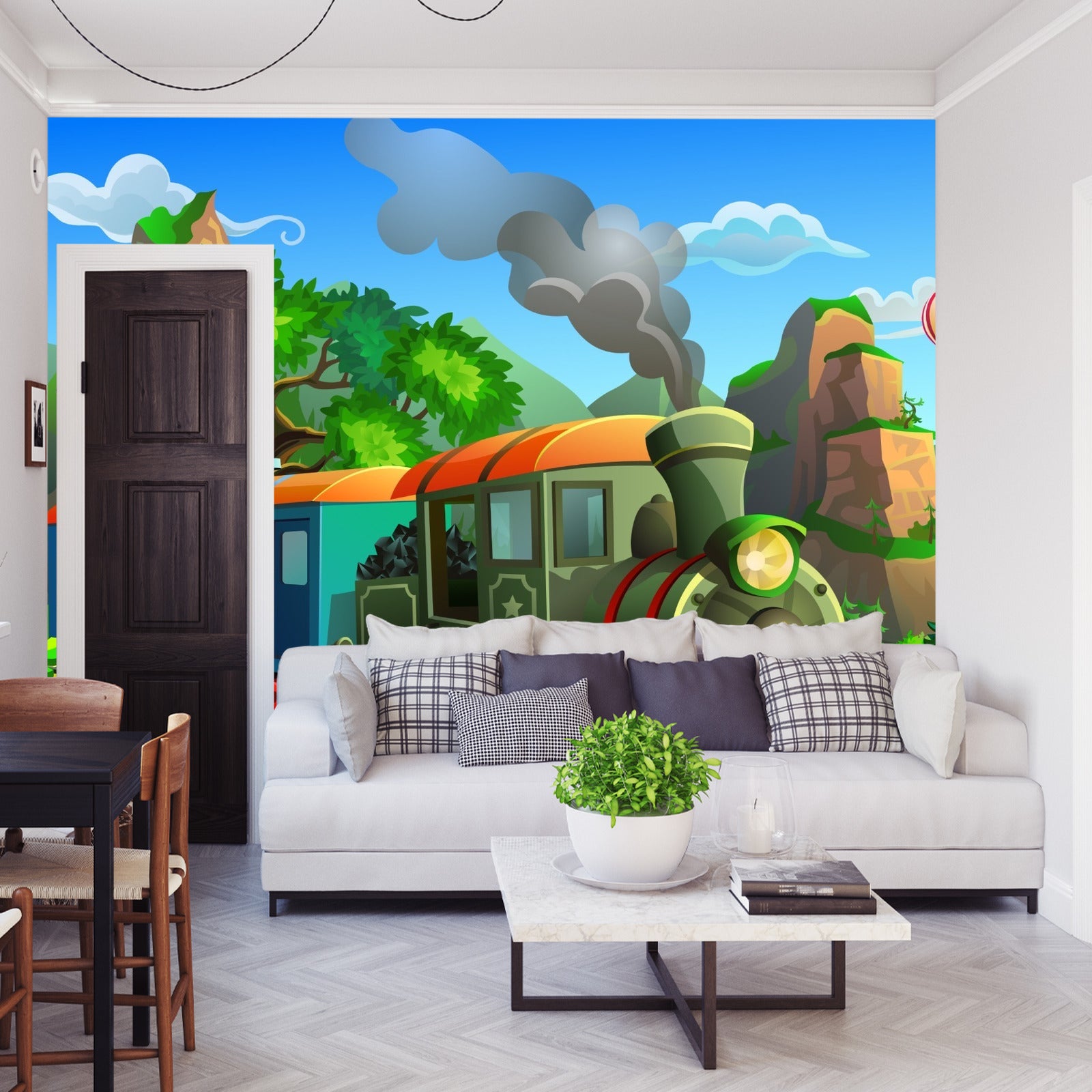 Fototapet Tog Og Landskap