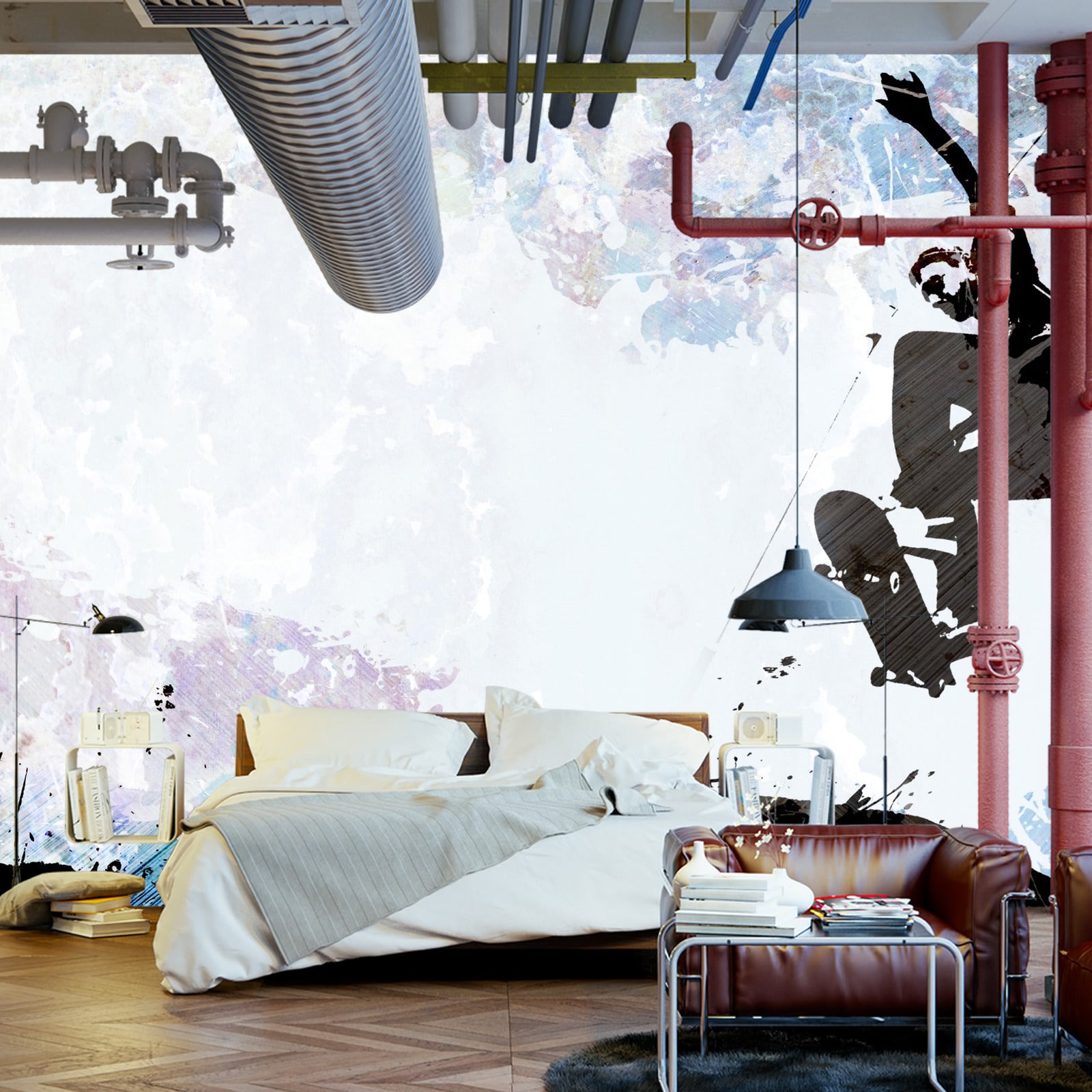 Fototapet Skateboarding I Grafisk Stil