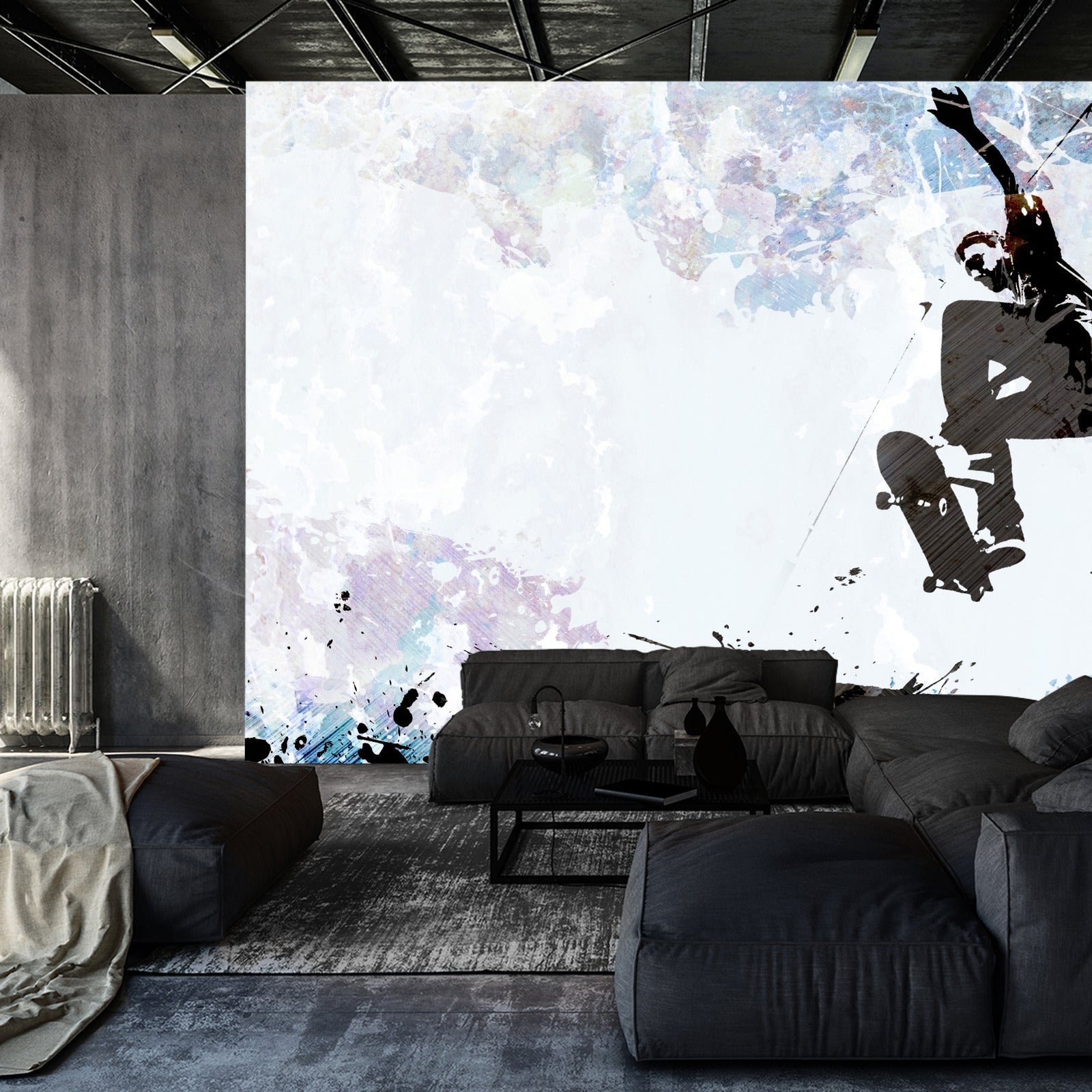 Fototapet Skateboarding I Grafisk Stil