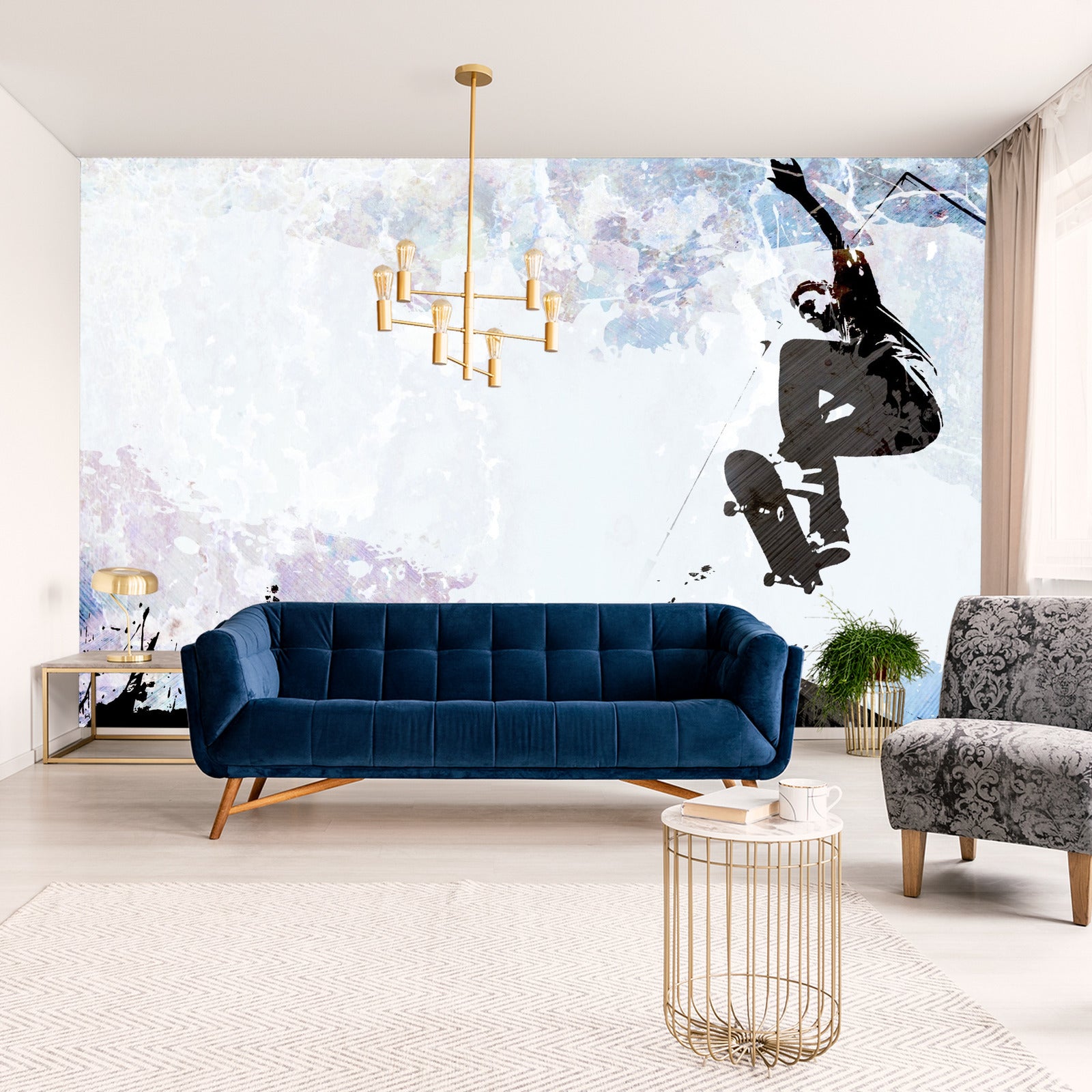 Fototapet Skateboarding I Grafisk Stil