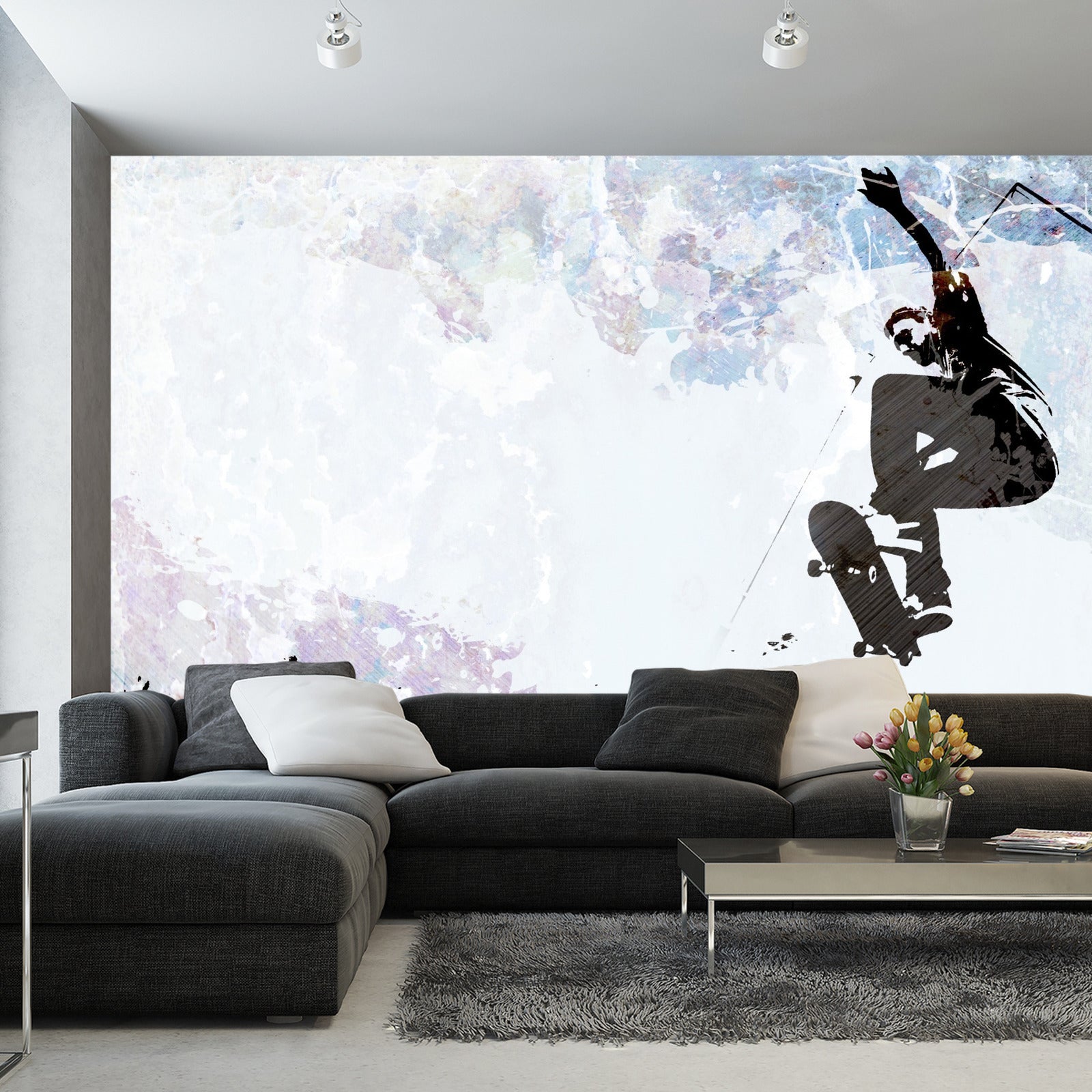 Fototapet Skateboarding I Grafisk Stil