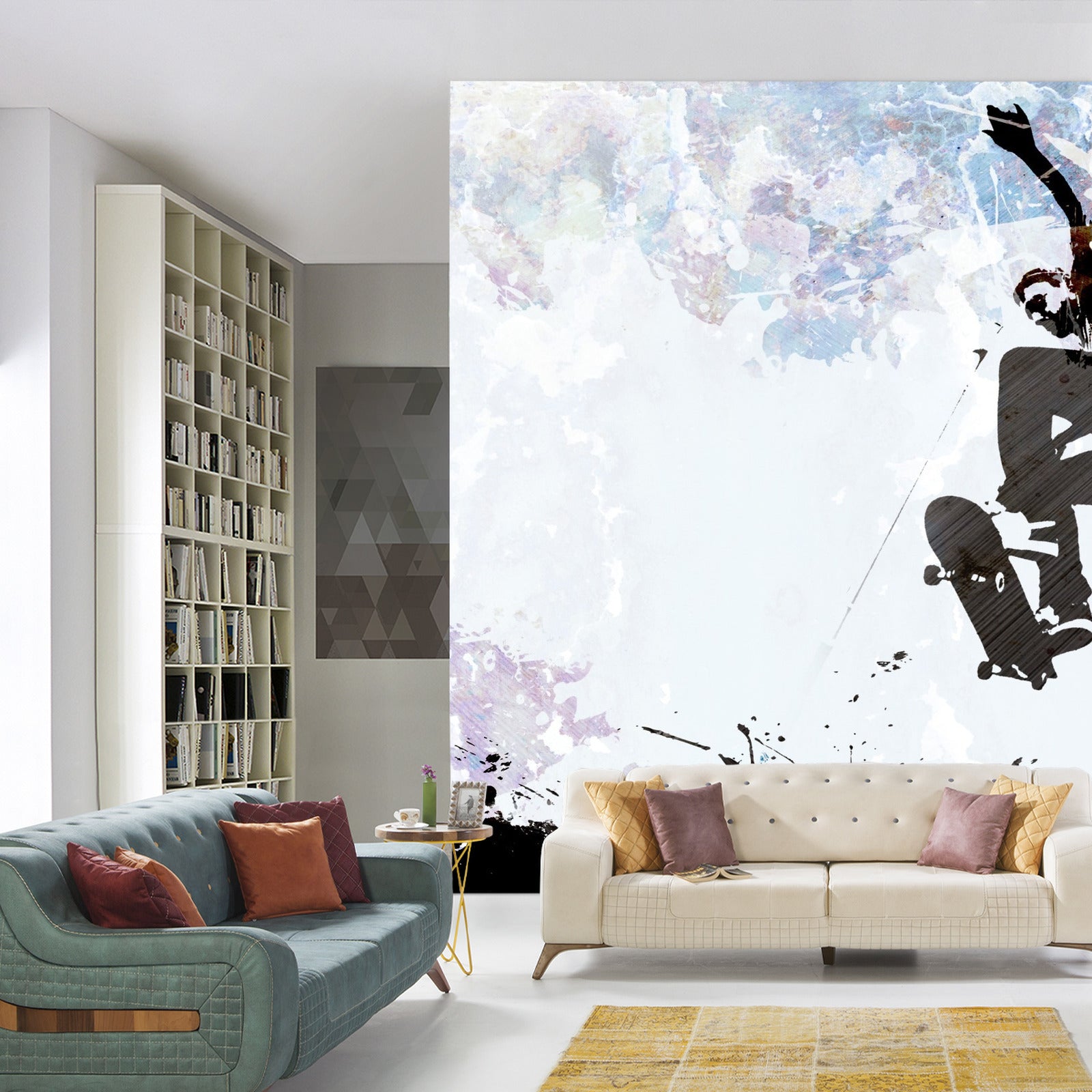 Fototapet Skateboarding I Grafisk Stil