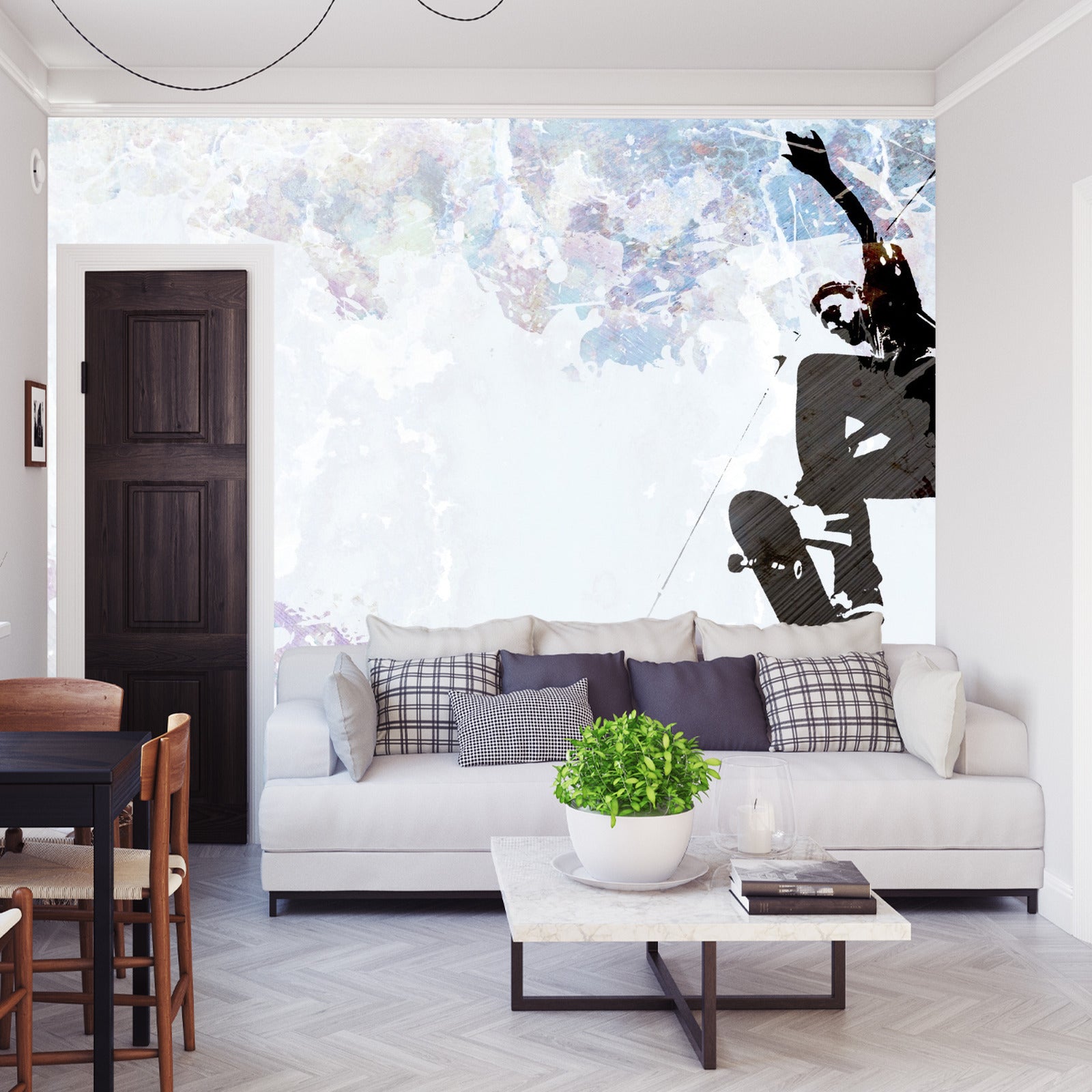 Fototapet Skateboarding I Grafisk Stil