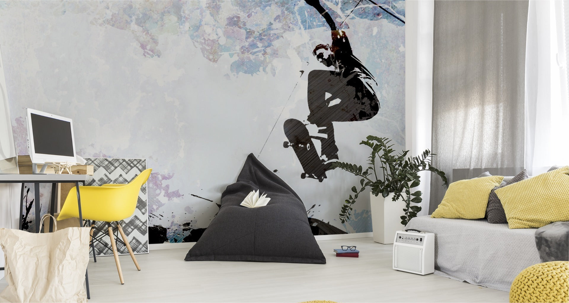 Fototapet Skateboarding I Grafisk Stil