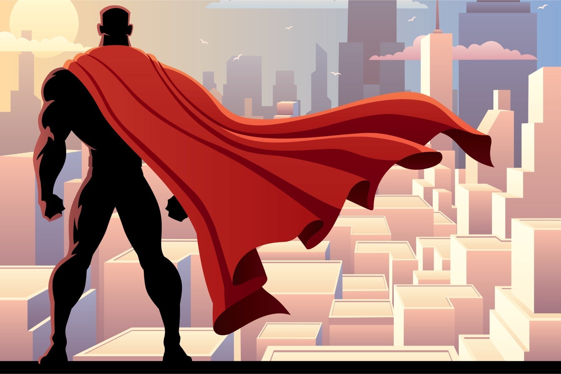 Fototapet Superhelt I En Kappe