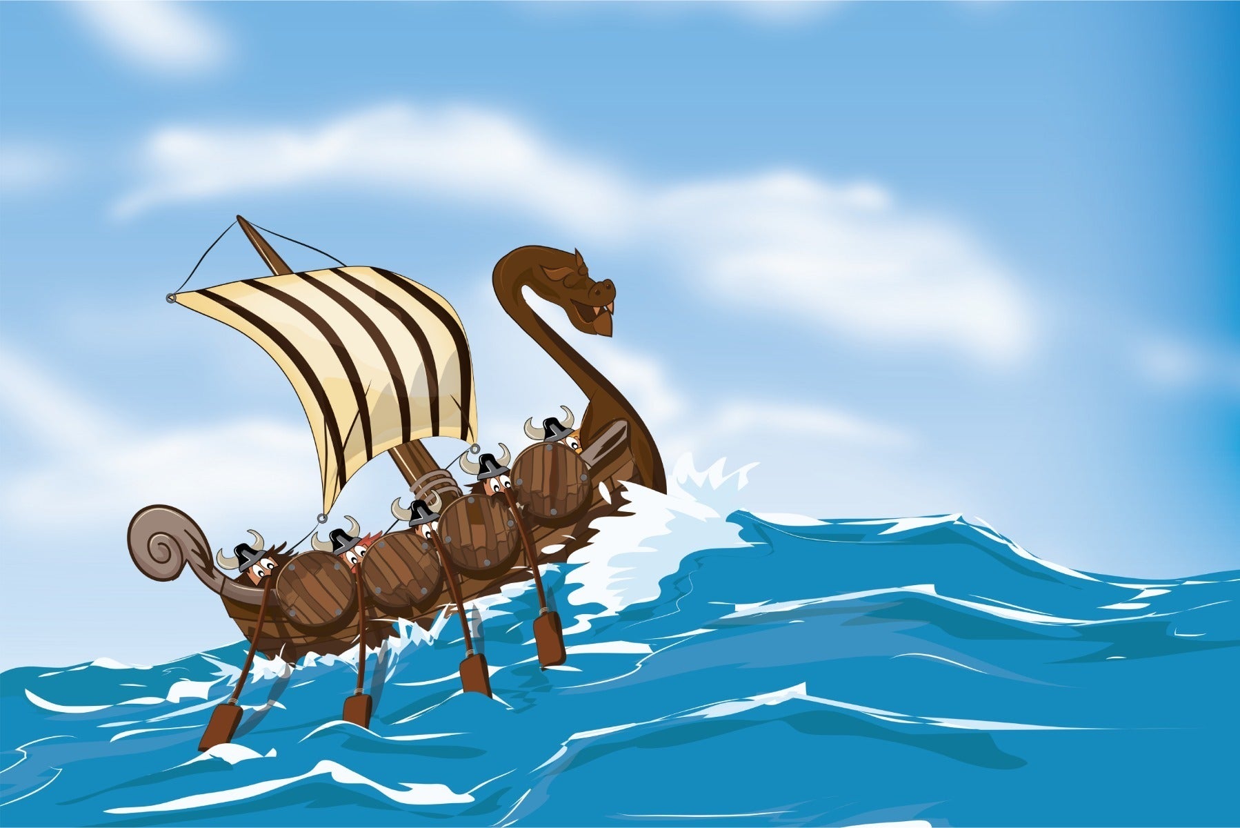 Fototapet Skip På Havet