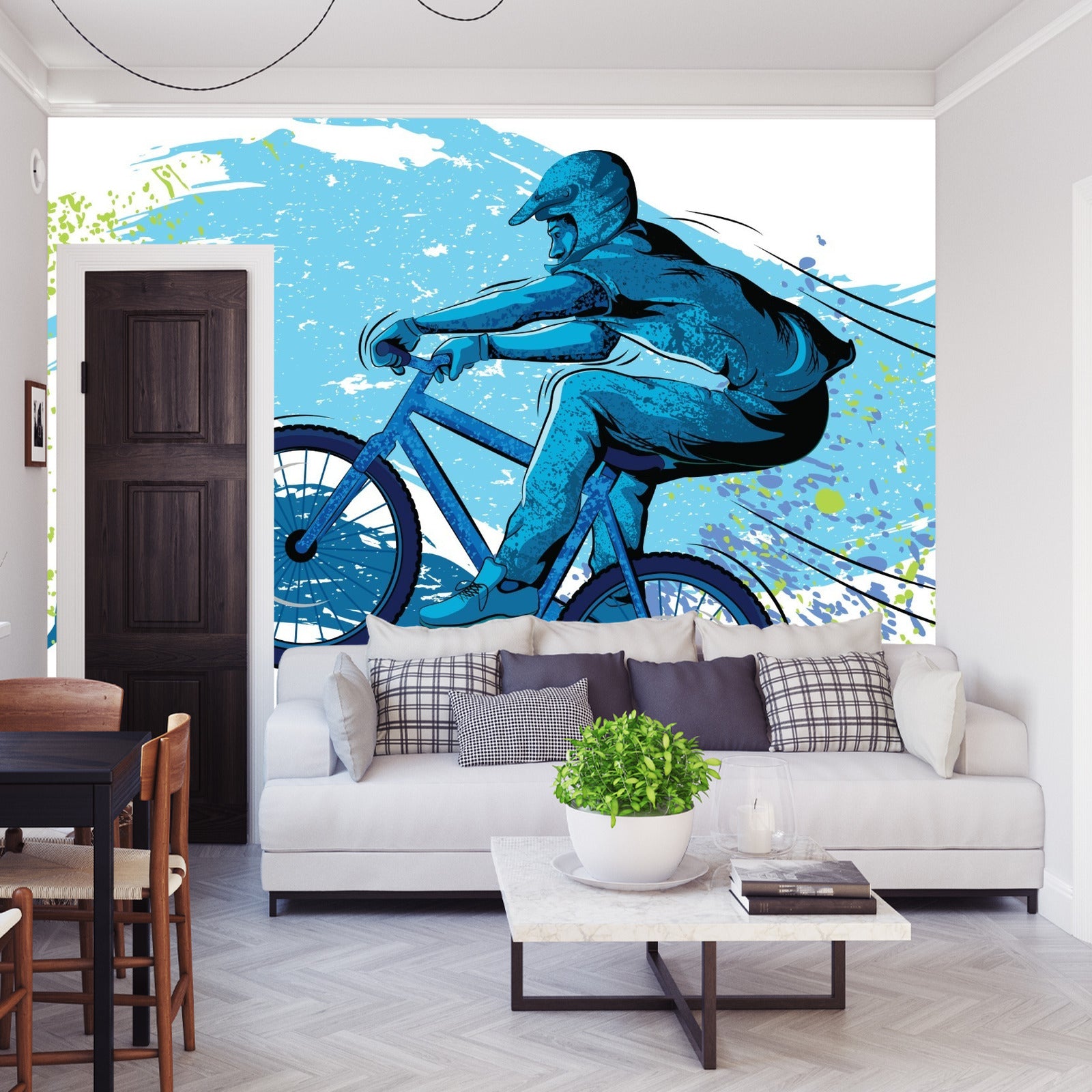 Fototapet Syklist I Graffitistil