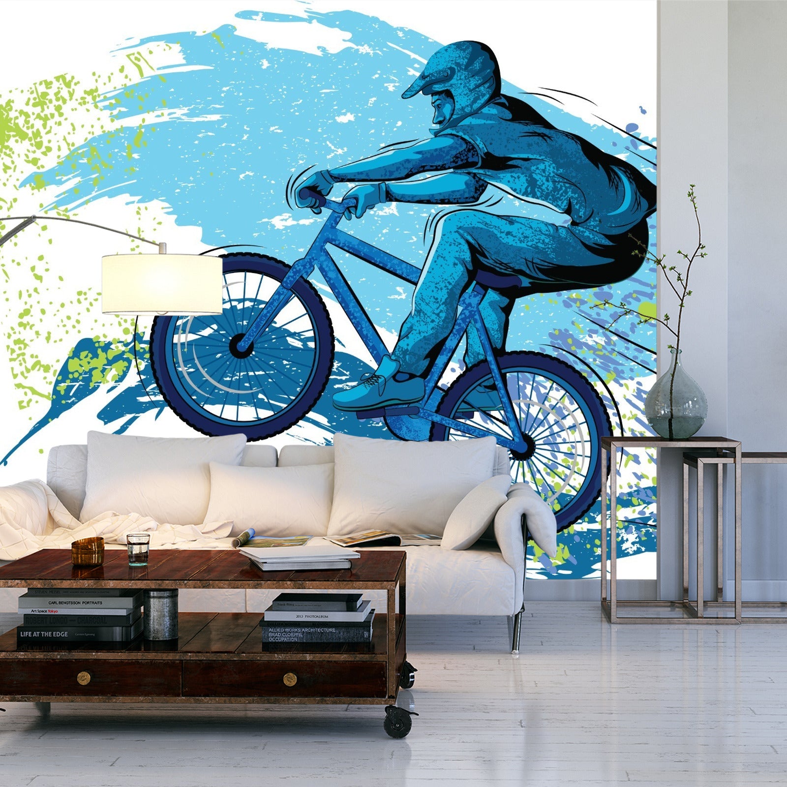 Fototapet Syklist I Graffitistil